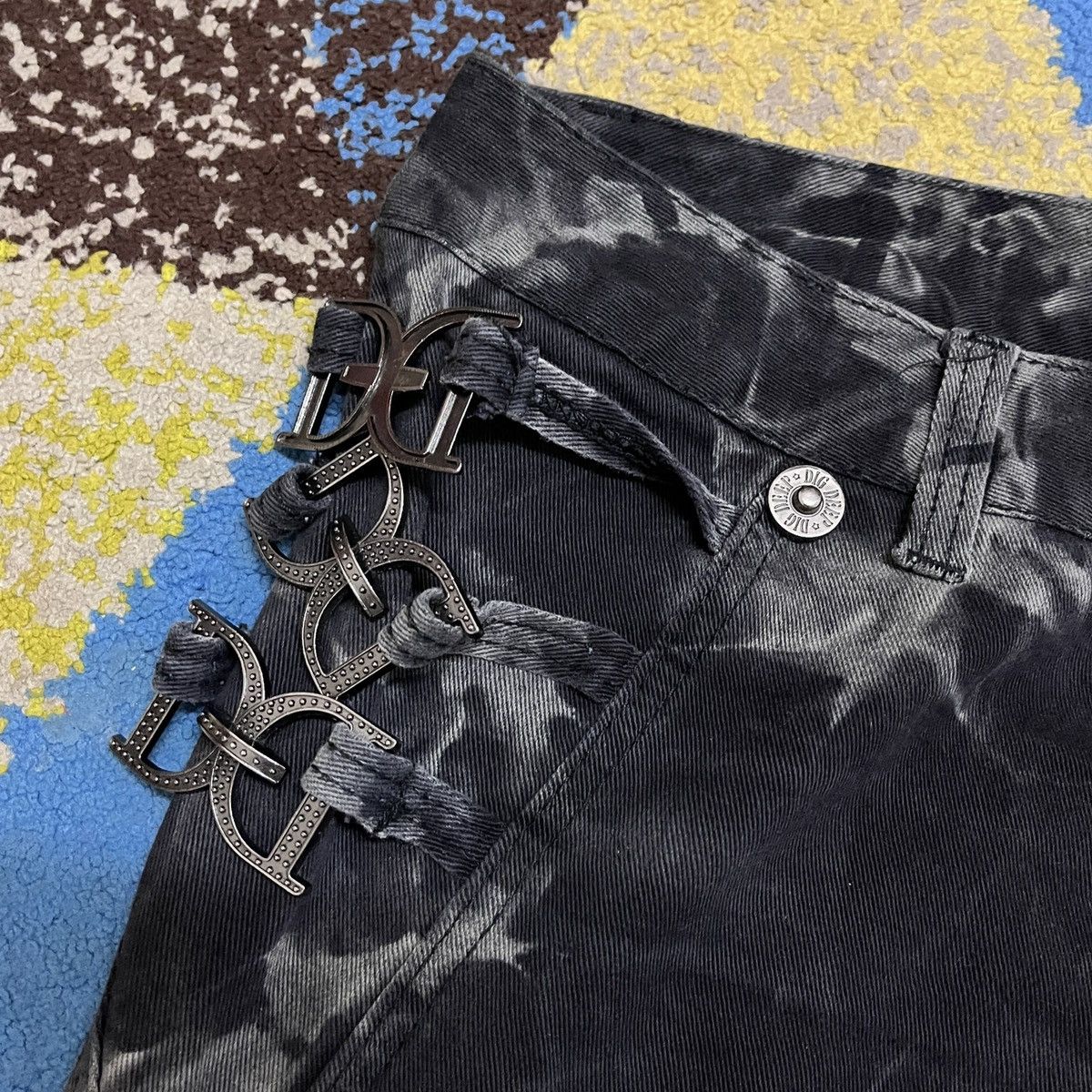 Japanese Brand × Vintage Distressed Dig Deep Black Label Stretchable Denim Flares Size US 30 / EU 46 - 5 Thumbnail