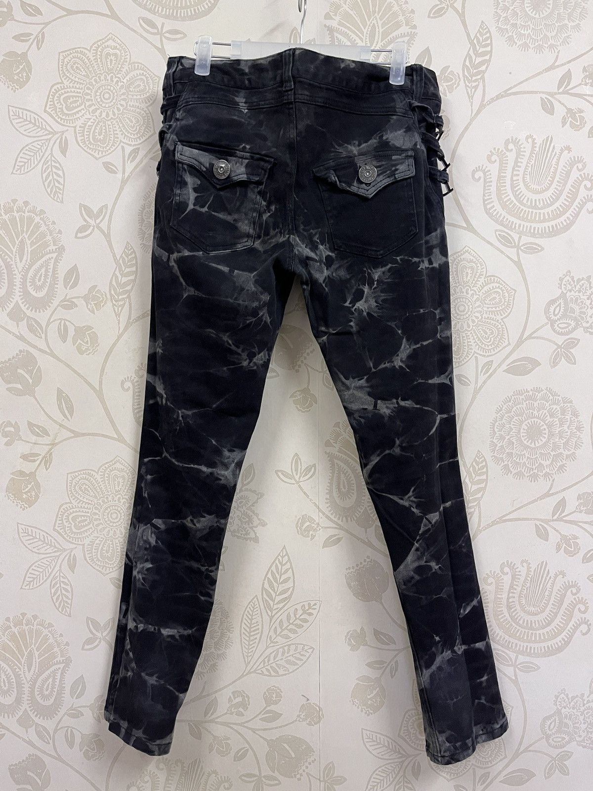 Japanese Brand × Vintage Distressed Dig Deep Black Label Stretchable Denim Flares Size US 30 / EU 46 - 15 Thumbnail
