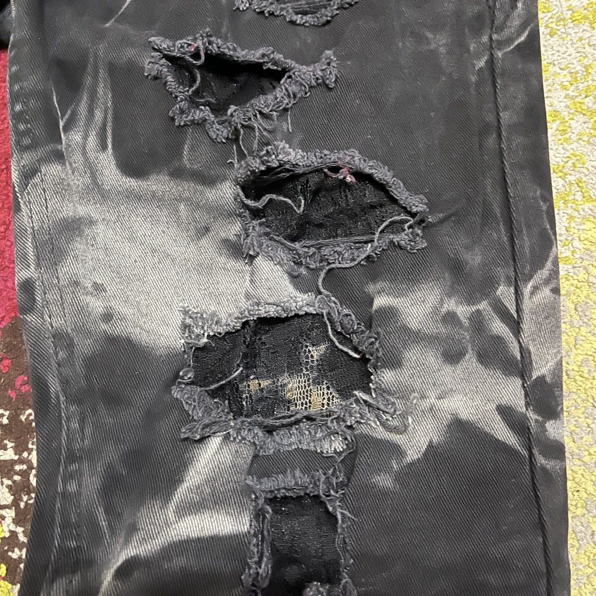 Japanese Brand × Vintage Distressed Dig Deep Black Label Stretchable Denim Flares Size US 30 / EU 46 - 8 Thumbnail