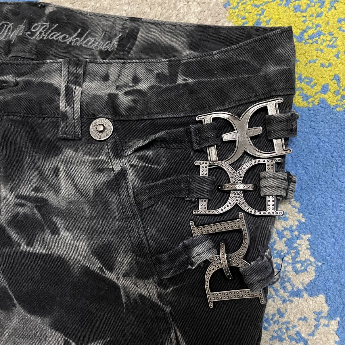 Japanese Brand × Vintage Distressed Dig Deep Black Label Stretchable Denim Flares Size US 30 / EU 46 - 4 Thumbnail