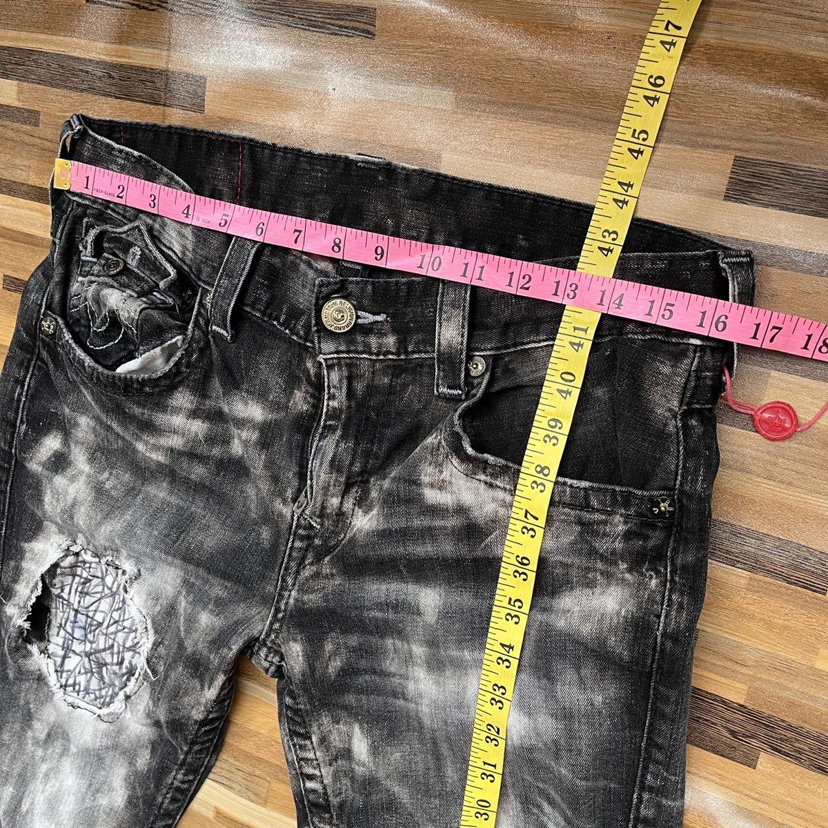 True Religion × Vintage Seditionaries True Religion Ripped Denim Acid Wash Straight Size US 31 - 3 Thumbnail