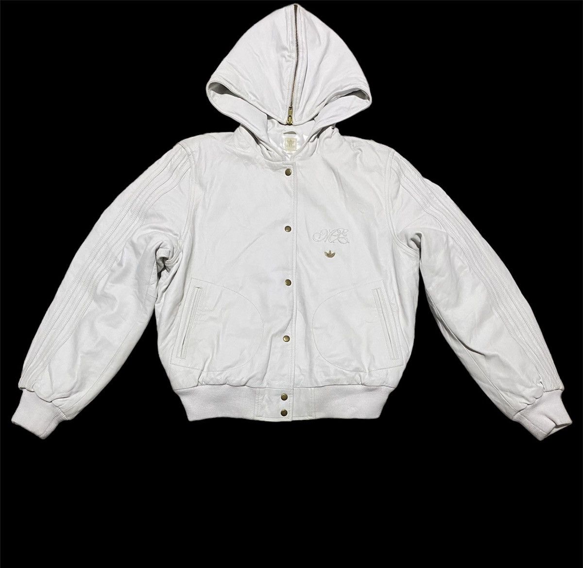 Adidas × Vintage Vtg 🇯🇵 Adidas Art Embroidery Small Logo Leather Jacket Size US S / EU 44-46 / 1 - 1 Thumbnail