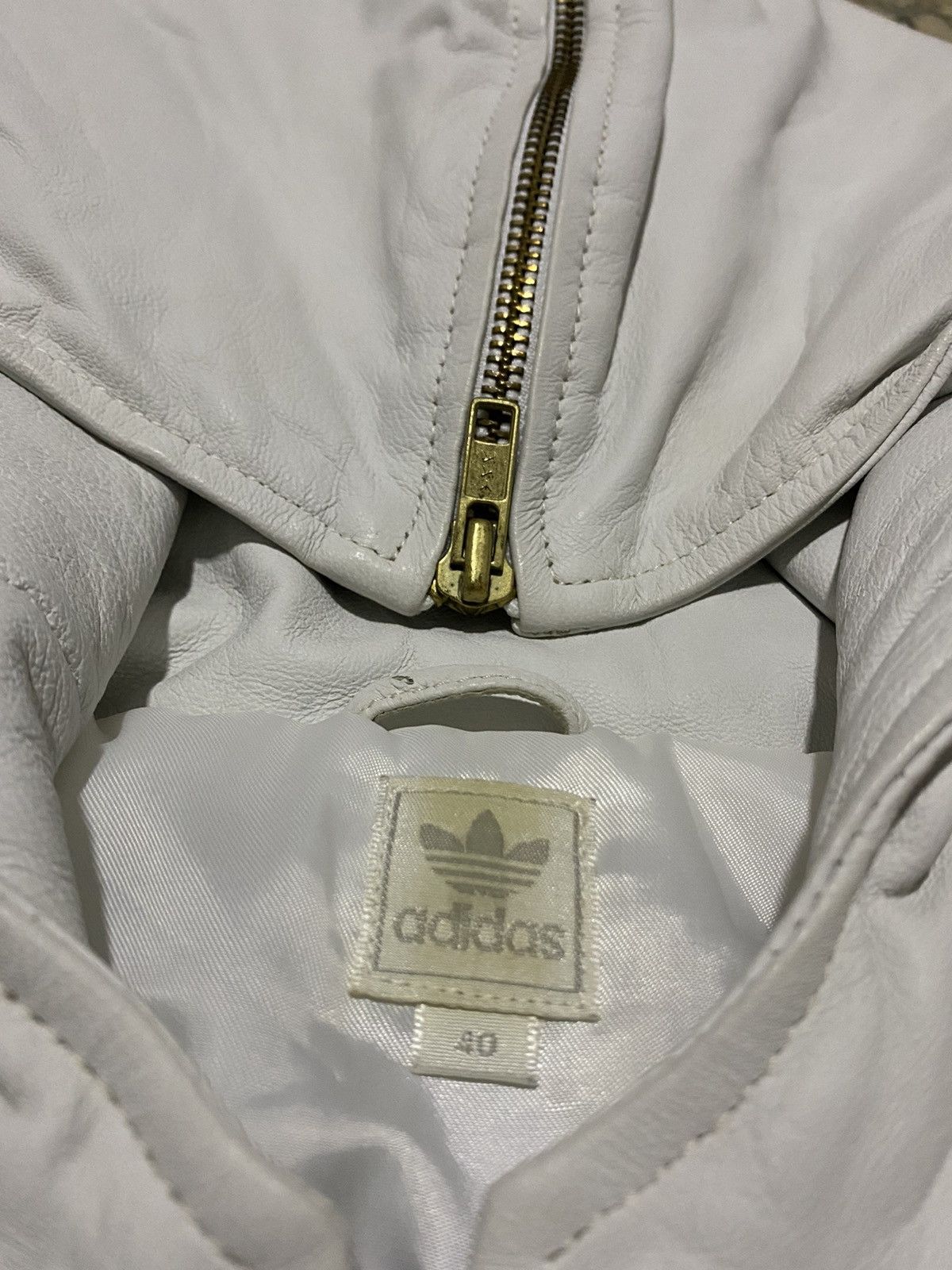 Adidas × Vintage Vtg 🇯🇵 Adidas Art Embroidery Small Logo Leather Jacket Size US S / EU 44-46 / 1 - 5 Thumbnail