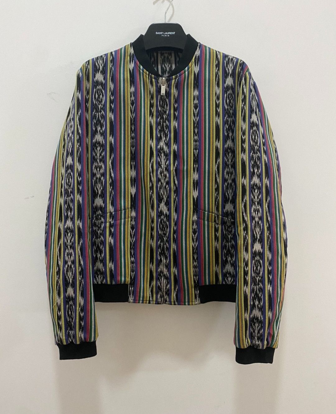 Saint Laurent Knitted colourful patterned jacket