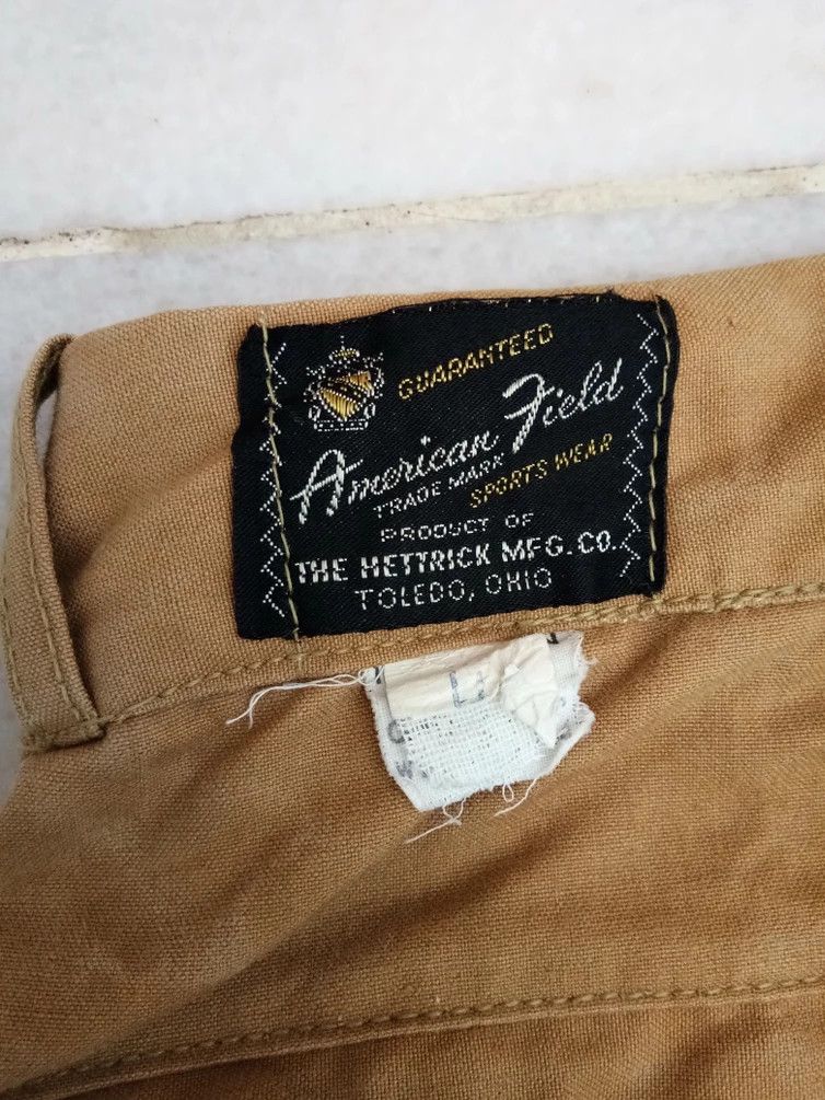 Vintage 1940 50's Hunting Wooden Cotton duck canvas pants USA Size US 38 / EU 54 - 3 Thumbnail