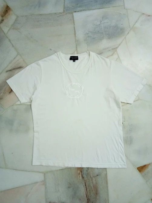 Gucci Gucci (Tom Ford era) Ss1997 embroidered split logo tee Size US M / EU 48-50 / 2 - 2 Thumbnail