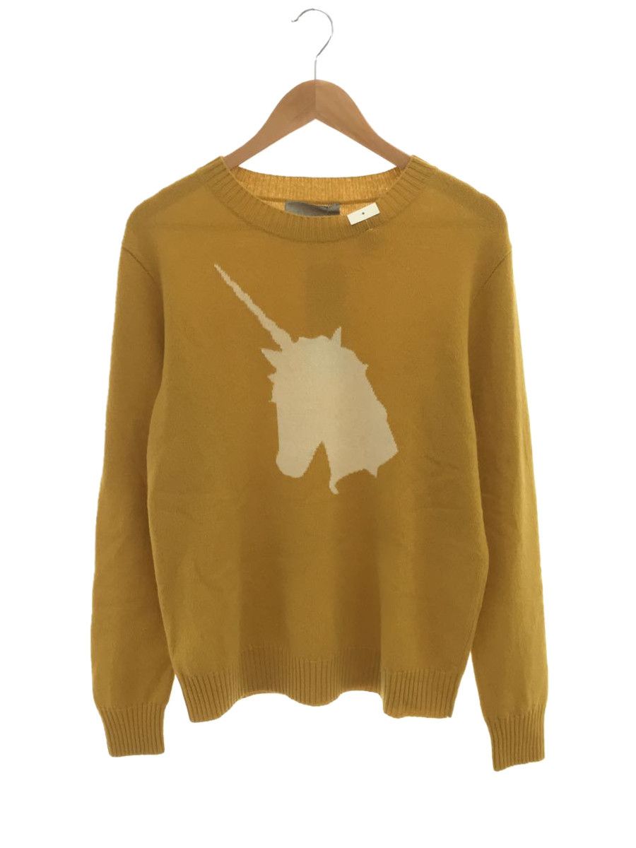 Sweater Yellow Knit Design Wool Long Sleeve