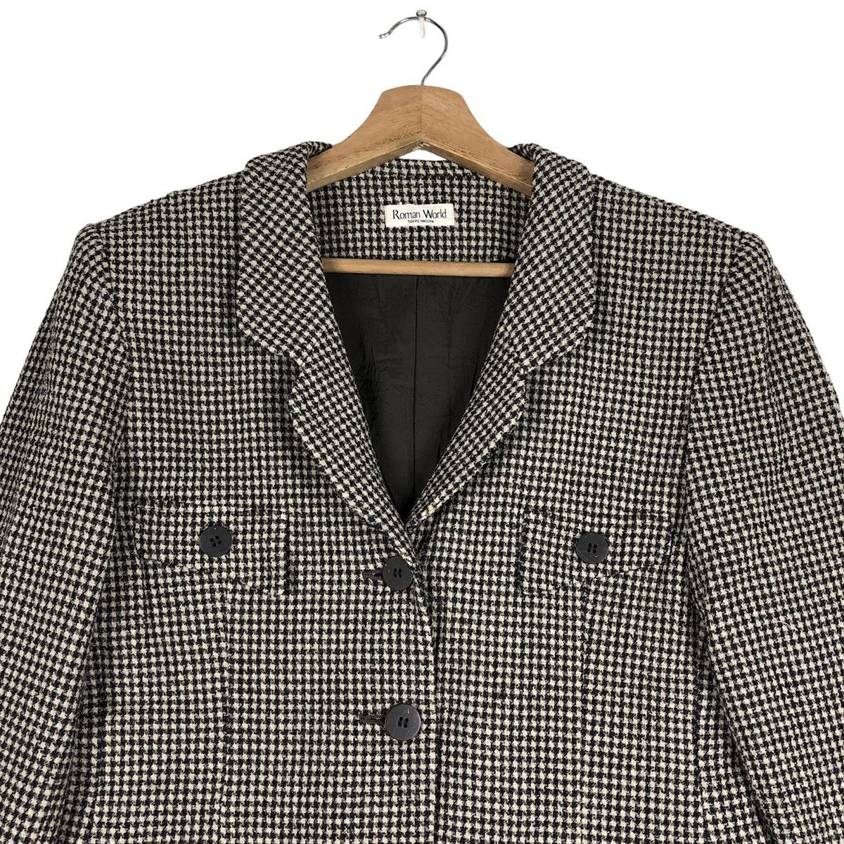 POST ARCHIVE FACTION (PAF) Japanese Houndstooth Ivy League Style Wool Hacking Jacket Size M / US 6-8 / IT 42-44 - 2 Thumbnail