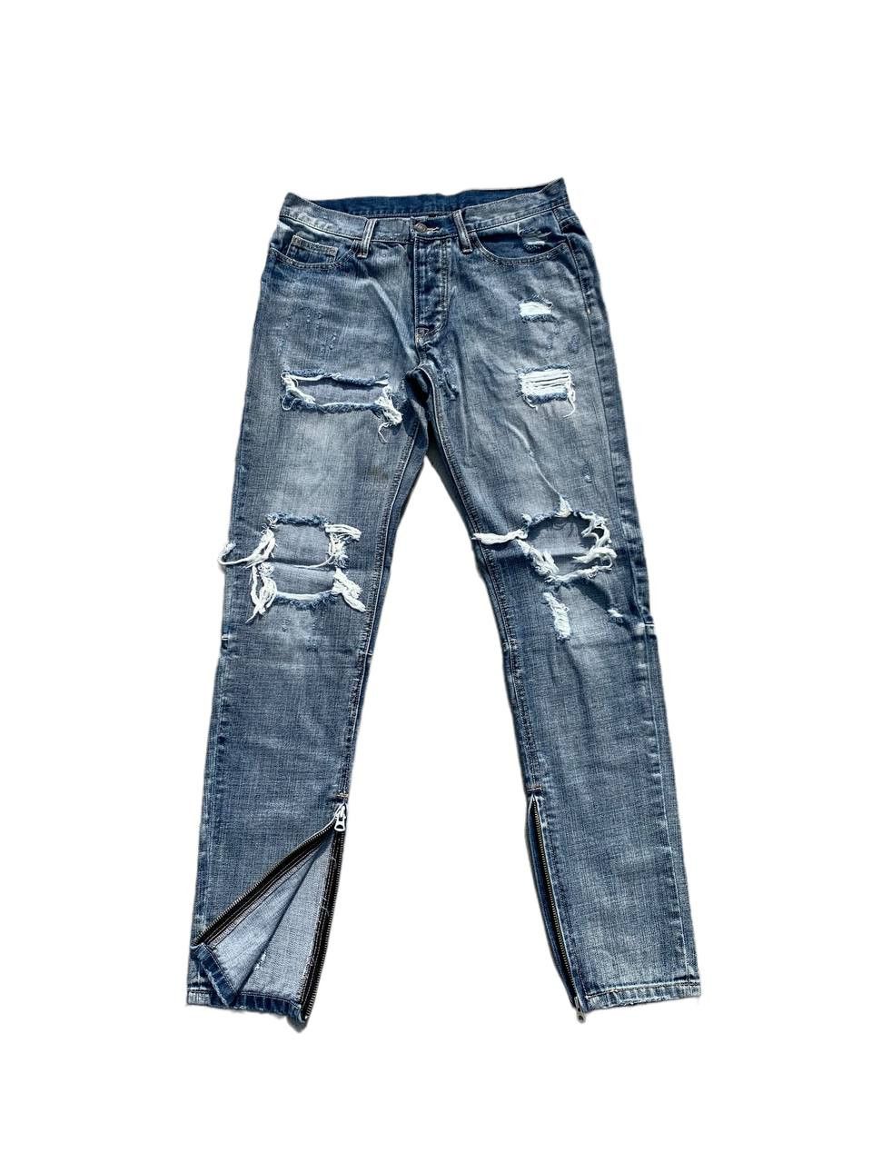 Vintage Ripped & Distressed Jeans Zipper Ankle Denim