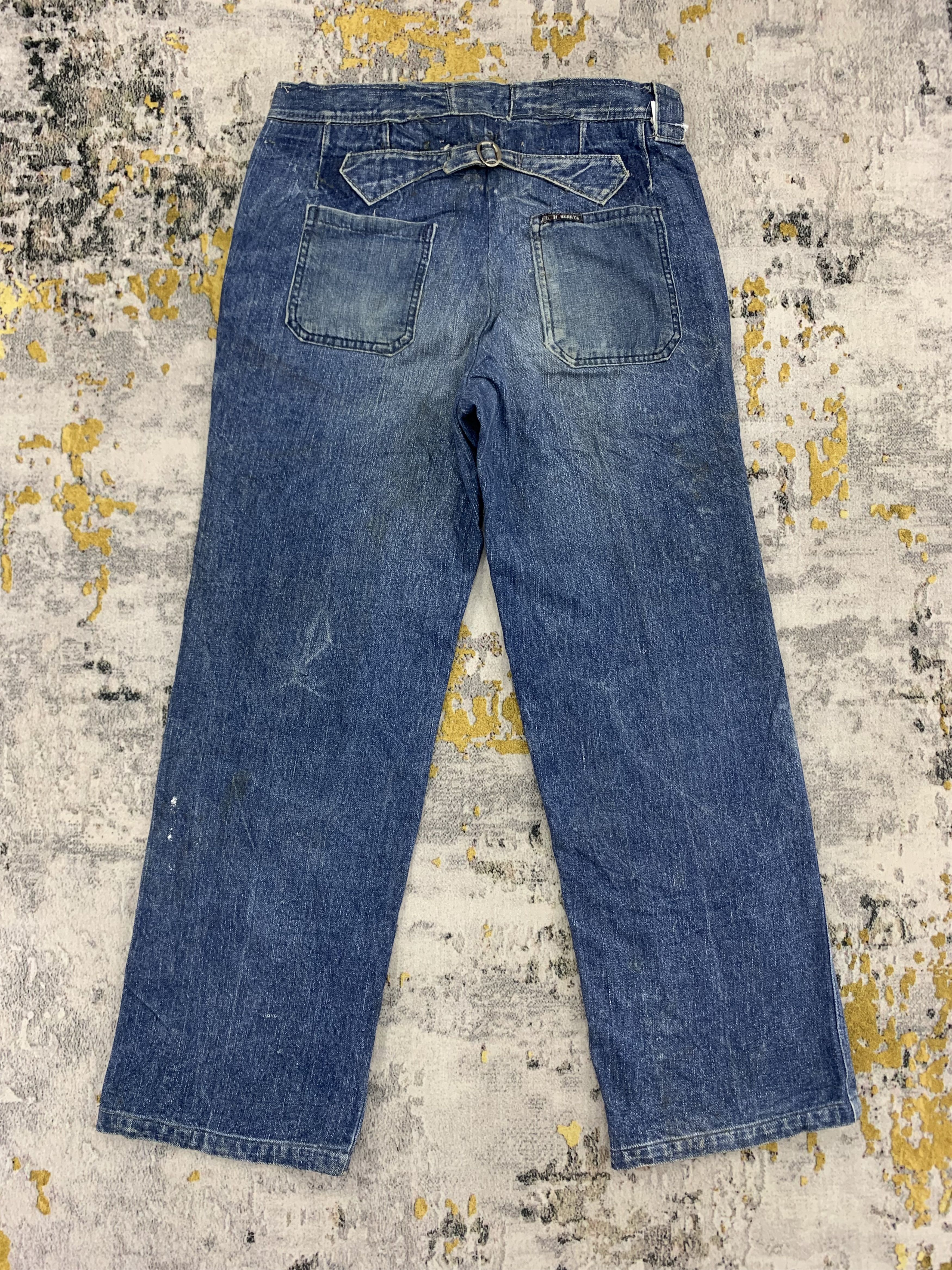 Japanese Brand Vintage Sunny Denim 28x27 Distressed Size US 28 / EU 44 - 4 Thumbnail