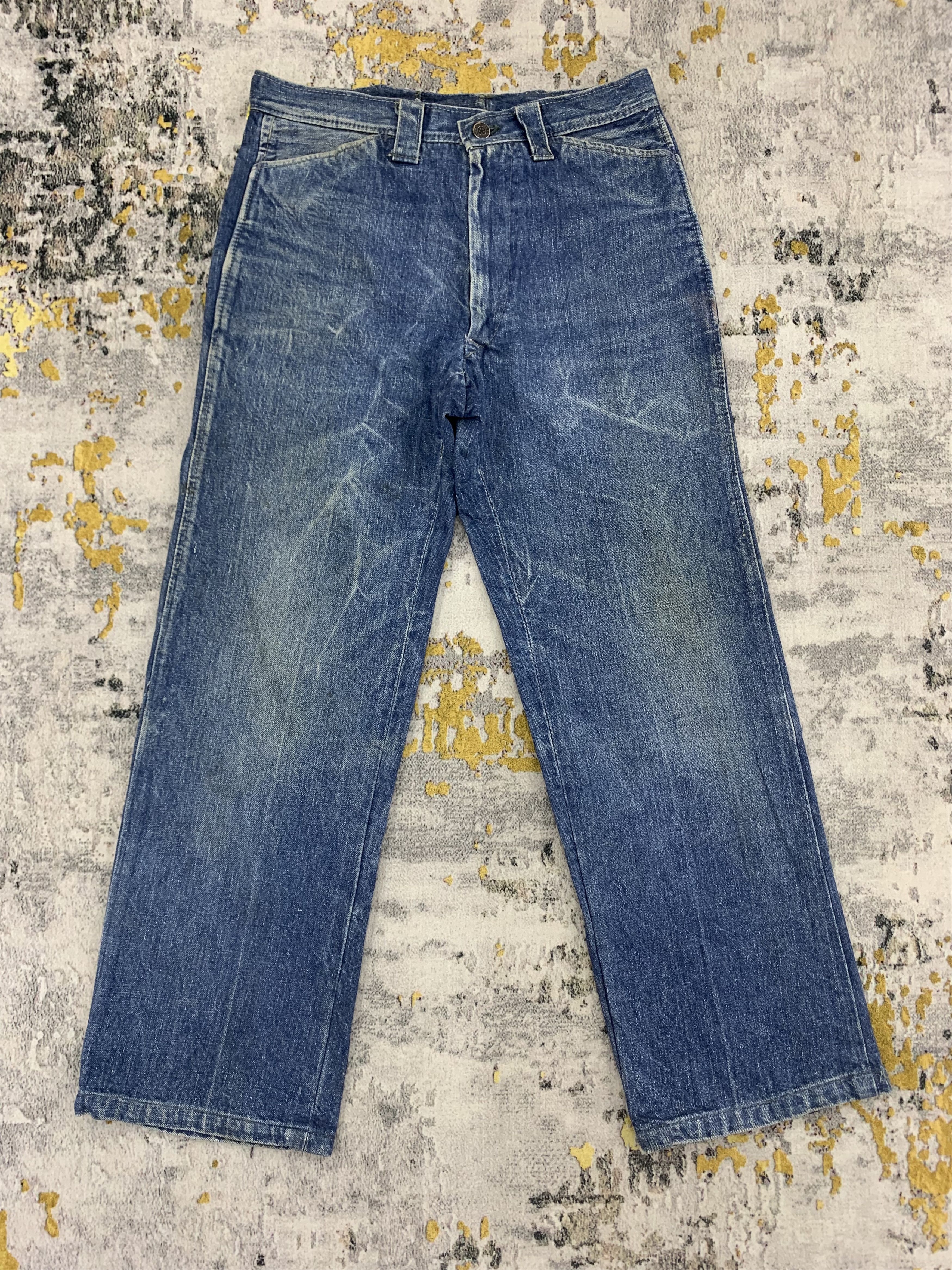 image of Vintage Sunny Denim 28X27 Distressed in Blue, Men's