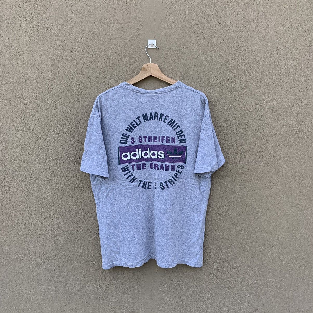 Adidas Vintage 90s Adidas Trefoil Tshirt Size US L / EU 52-54 / 3 - 1 Thumbnail