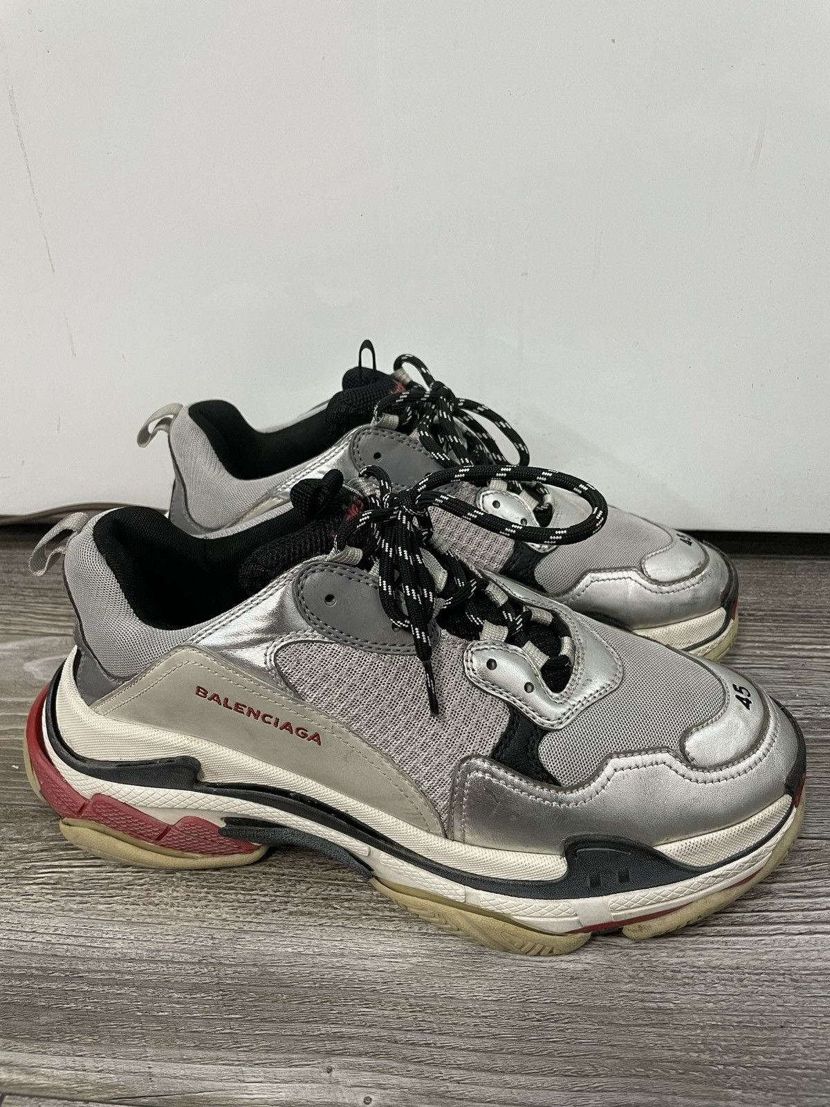 Balenciaga Triple S Trainer Silver 2018 Size US 11 / EU 44 - 3 Thumbnail