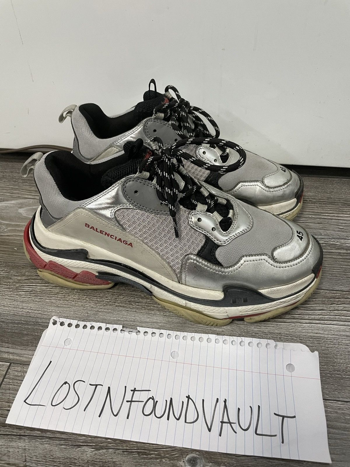 Balenciaga Triple S Trainer Silver 2018 Size US 11 / EU 44 - 10 Thumbnail