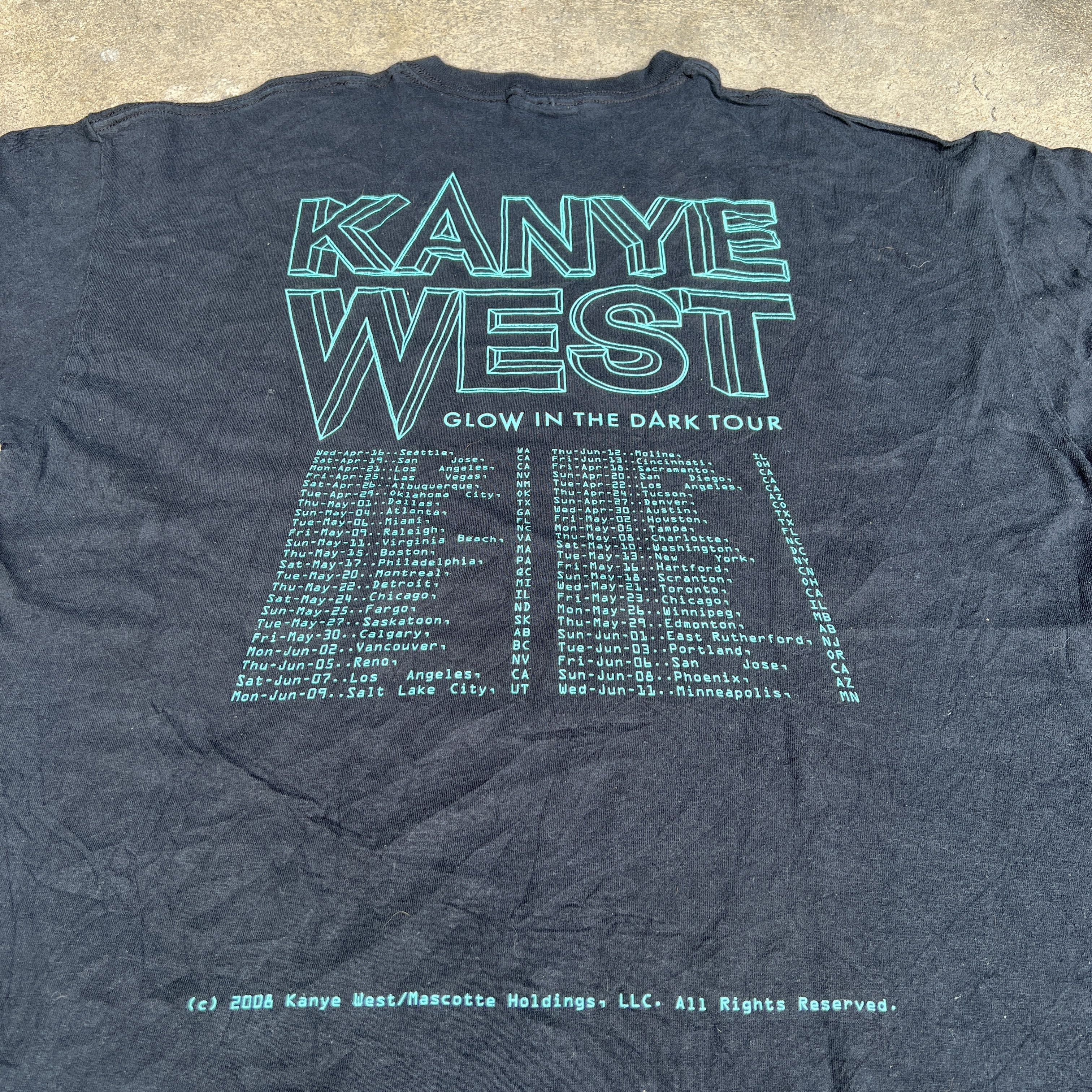 Rap Tees Vintage Y2K Kanye West Glow In The Dark Tour Promo Tee XL Size US XL / EU 56 / 4 - 9 Thumbnail