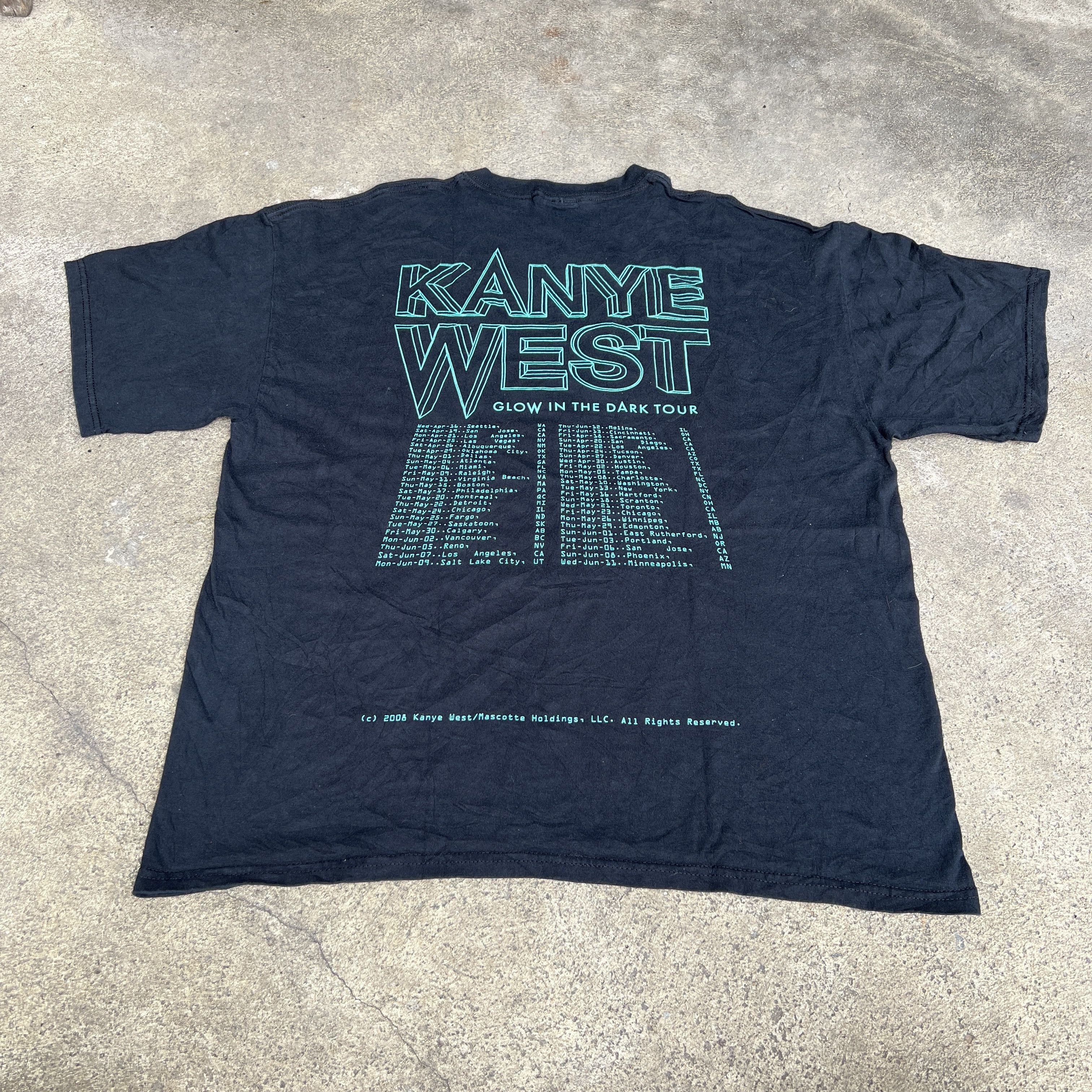 Rap Tees Vintage Y2K Kanye West Glow In The Dark Tour Promo Tee XL Size US XL / EU 56 / 4 - 8 Thumbnail