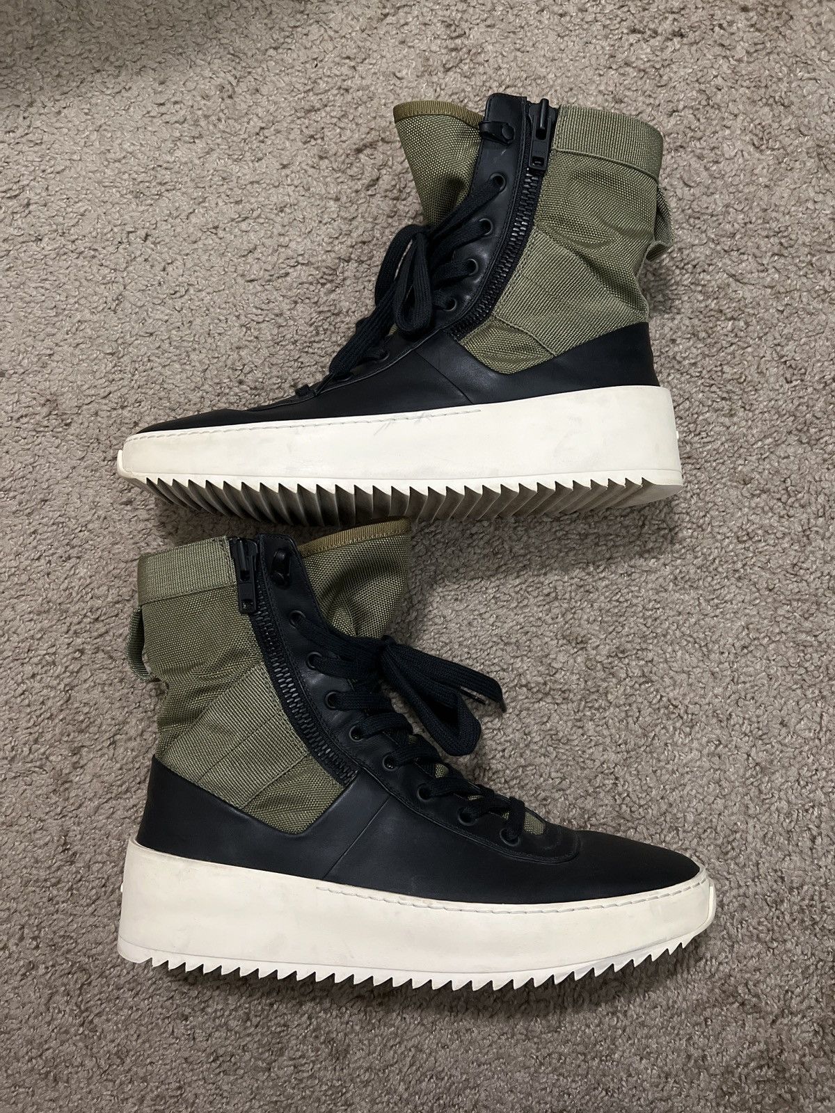 Fear of God Fear of God Jungle Sneaker Nero + Foliage Leather Cordura Size US 8 / EU 41 - 2 Thumbnail