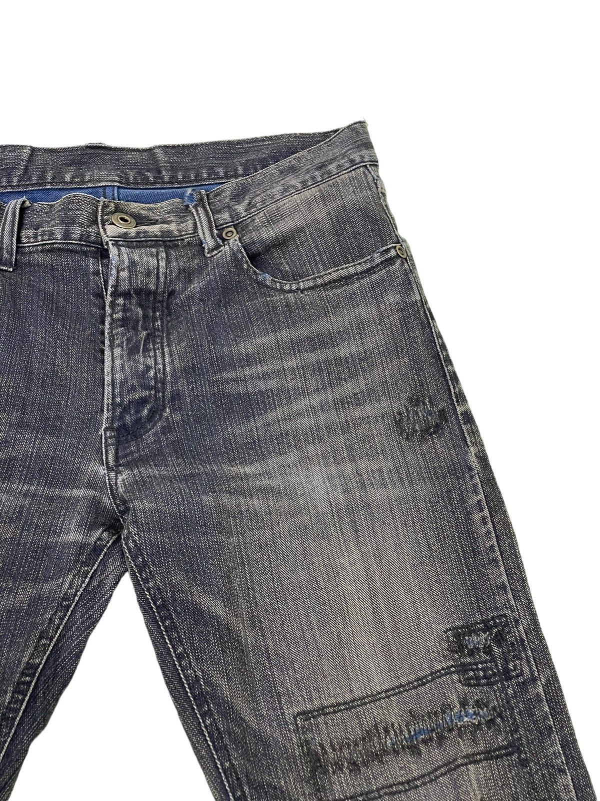 Japanese Brand Slim Jeans Edge Rupert Patchwork Stretch Denim 1🟦5 Size US 30 / EU 46 - 9 Thumbnail
