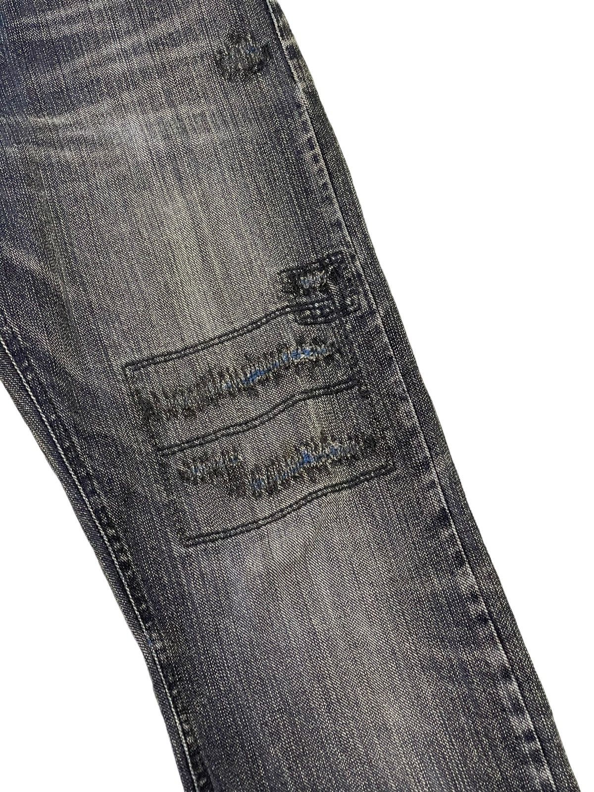Japanese Brand Slim Jeans Edge Rupert Patchwork Stretch Denim 1🟦5 Size US 30 / EU 46 - 7 Thumbnail