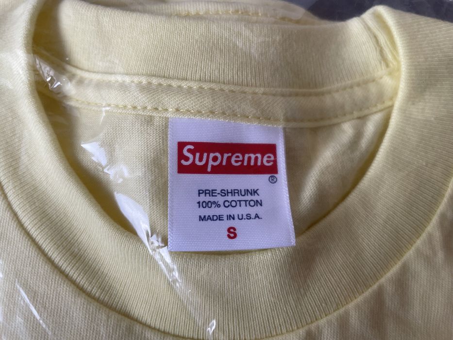 Supreme Supreme KAWS Chalk Logo Tee Pale Yellow | Grailed