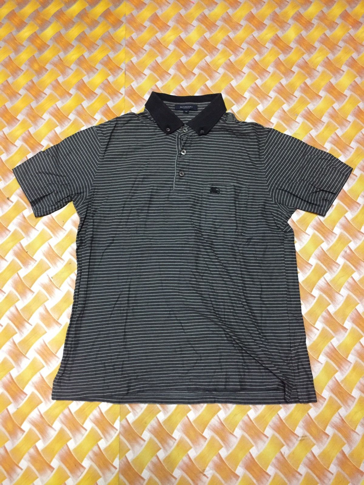 Burberry Burberry Black Label Stripe Polo Shirt Made in Japan Size US M / EU 48-50 / 2 - 1 Thumbnail