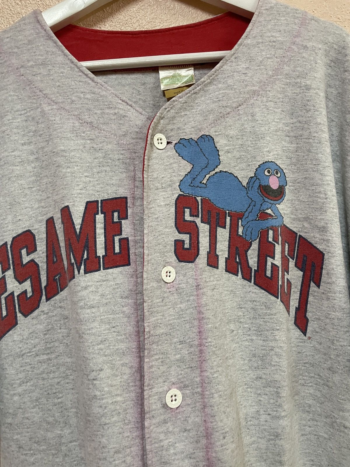 Cartoon Network Vintage Sesame Street Elmo Muppet Baseball jersey 90’s Logo Size US L / EU 52-54 / 3 - 1 Thumbnail