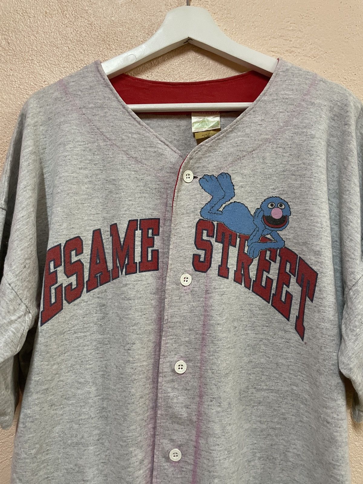 Cartoon Network Vintage Sesame Street Elmo Muppet Baseball jersey 90’s Logo Size US L / EU 52-54 / 3 - 3 Thumbnail