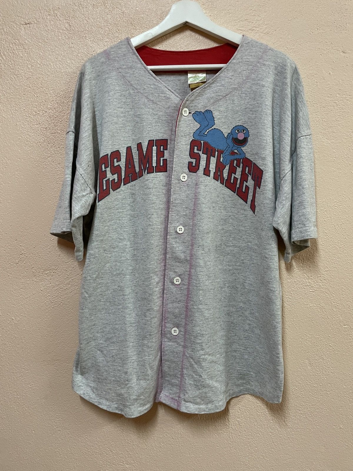 Cartoon Network Vintage Sesame Street Elmo Muppet Baseball jersey 90’s Logo Size US L / EU 52-54 / 3 - 2 Thumbnail