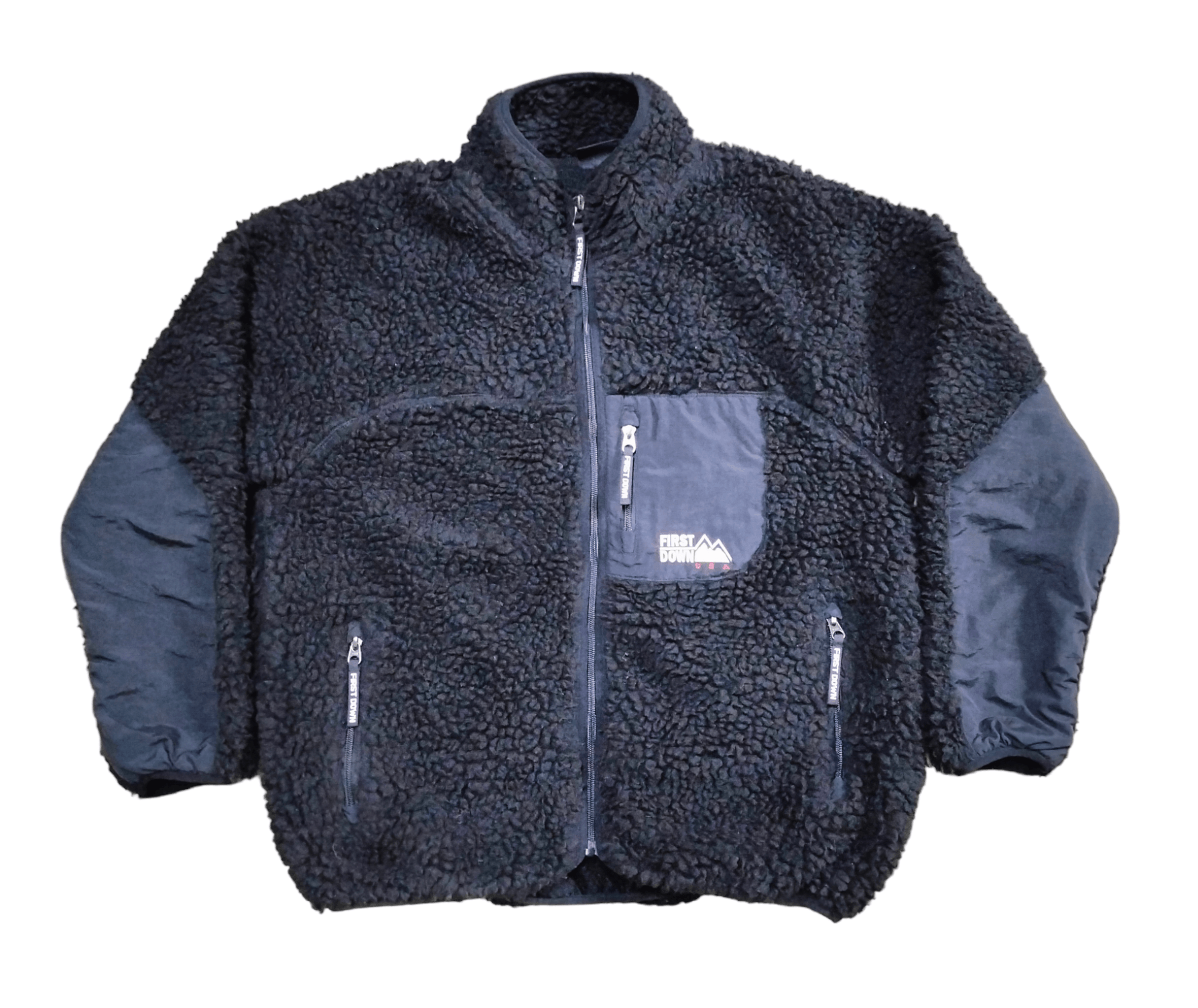 Japanese Brand Archive💥 First Down Deep Pile Sherpa Fleece Jacket Size US M / EU 48-50 / 2 - 1 Thumbnail