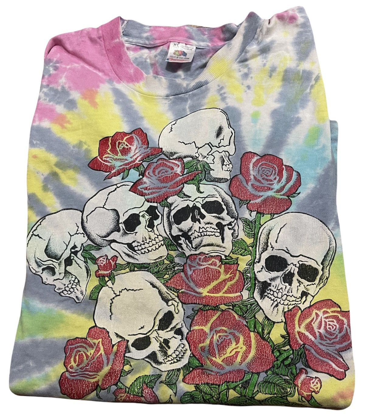 Vintage VINTAGE SKULL TIE DYE 90s TEE SHIRT USA Size US XL / EU 56 / 4 - 3 Thumbnail