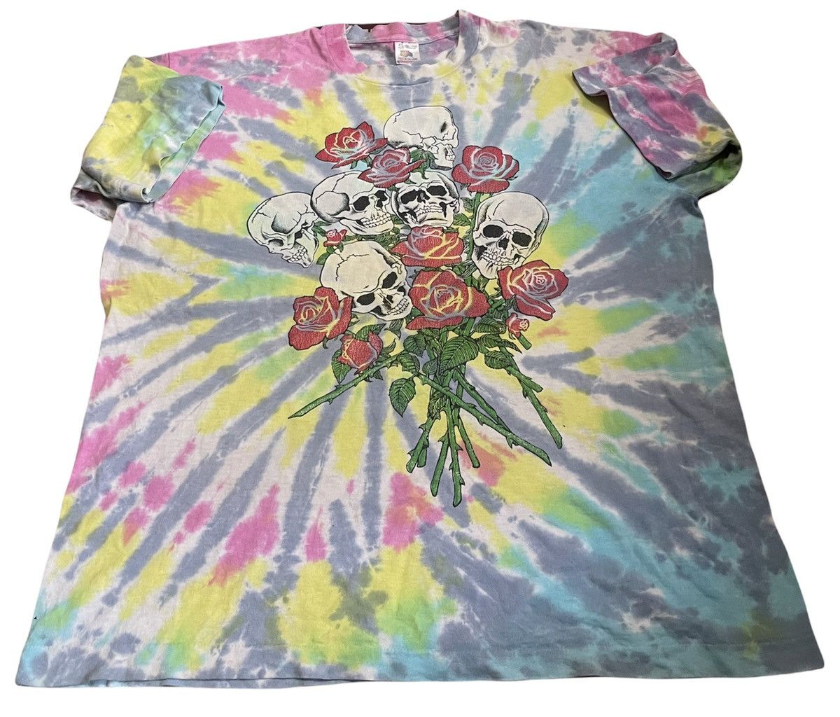 Vintage VINTAGE SKULL TIE DYE 90s TEE SHIRT USA Size US XL / EU 56 / 4 - 1 Thumbnail