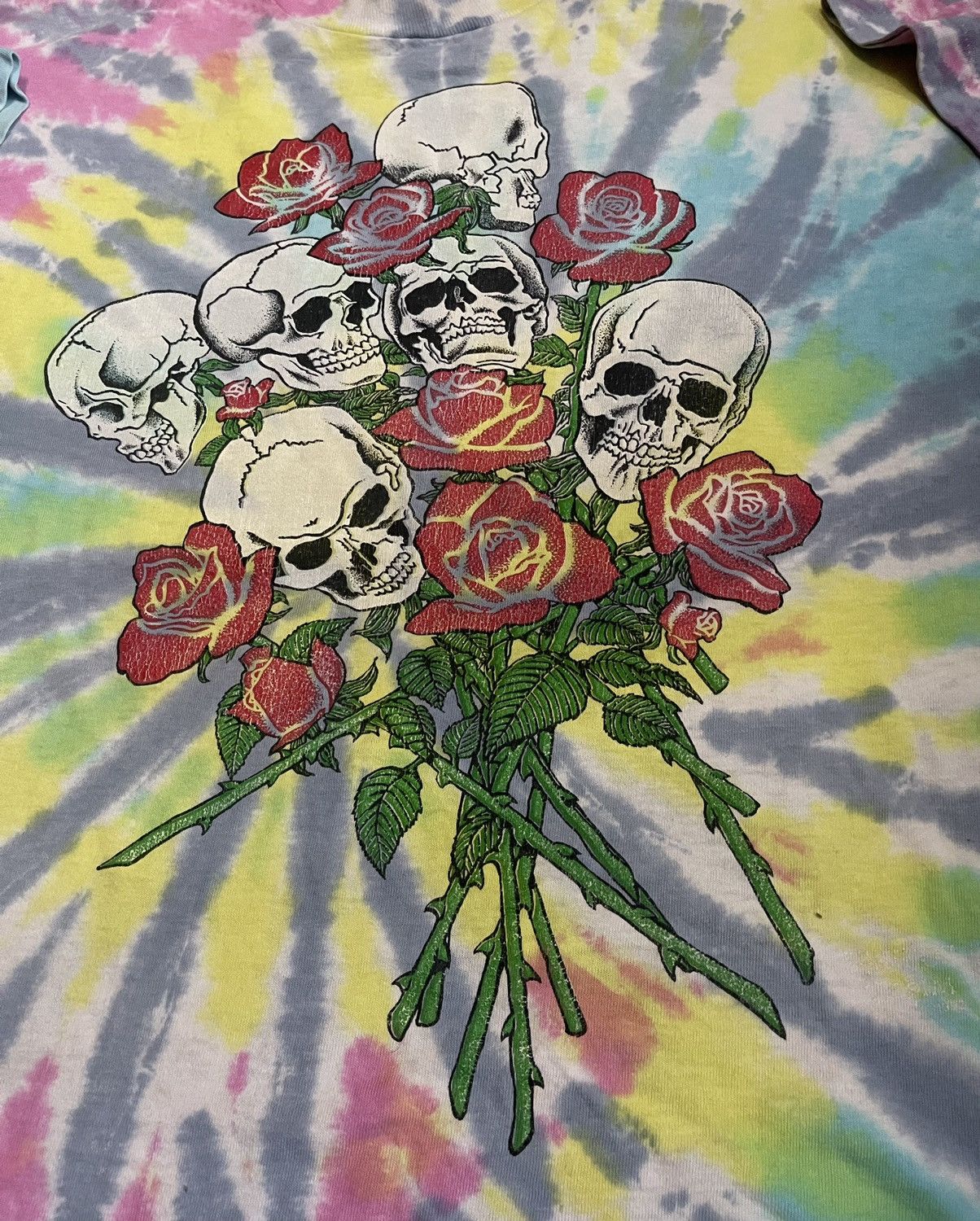 Vintage VINTAGE SKULL TIE DYE 90s TEE SHIRT USA Size US XL / EU 56 / 4 - 5 Thumbnail