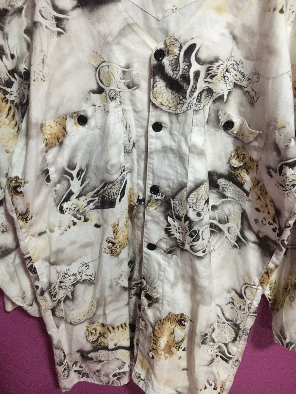 Japanese Brand 🔥RARE🔥SUKAJAN WHITE FULL PRINT SIZE M SHIRT BUTTON UP Size US M / EU 48-50 / 2 - 4 Thumbnail