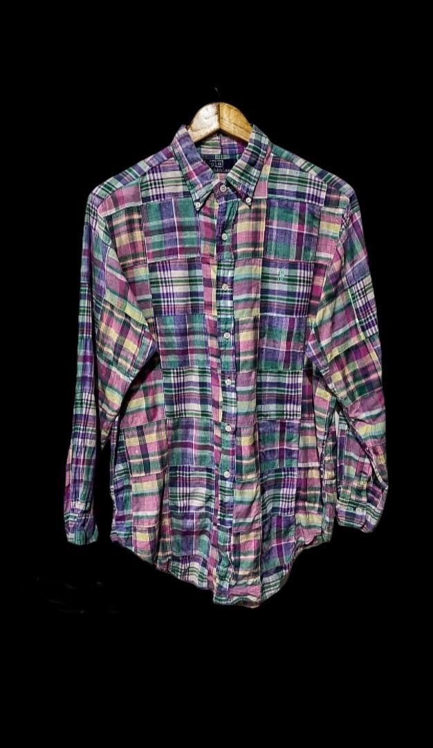 Flannel × Polo Ralph Lauren × Vintage 💥delete today💥Polo Ralph Lauren Pachwork Button Shirt Size US L / EU 52-54 / 3 - 1 Thumbnail