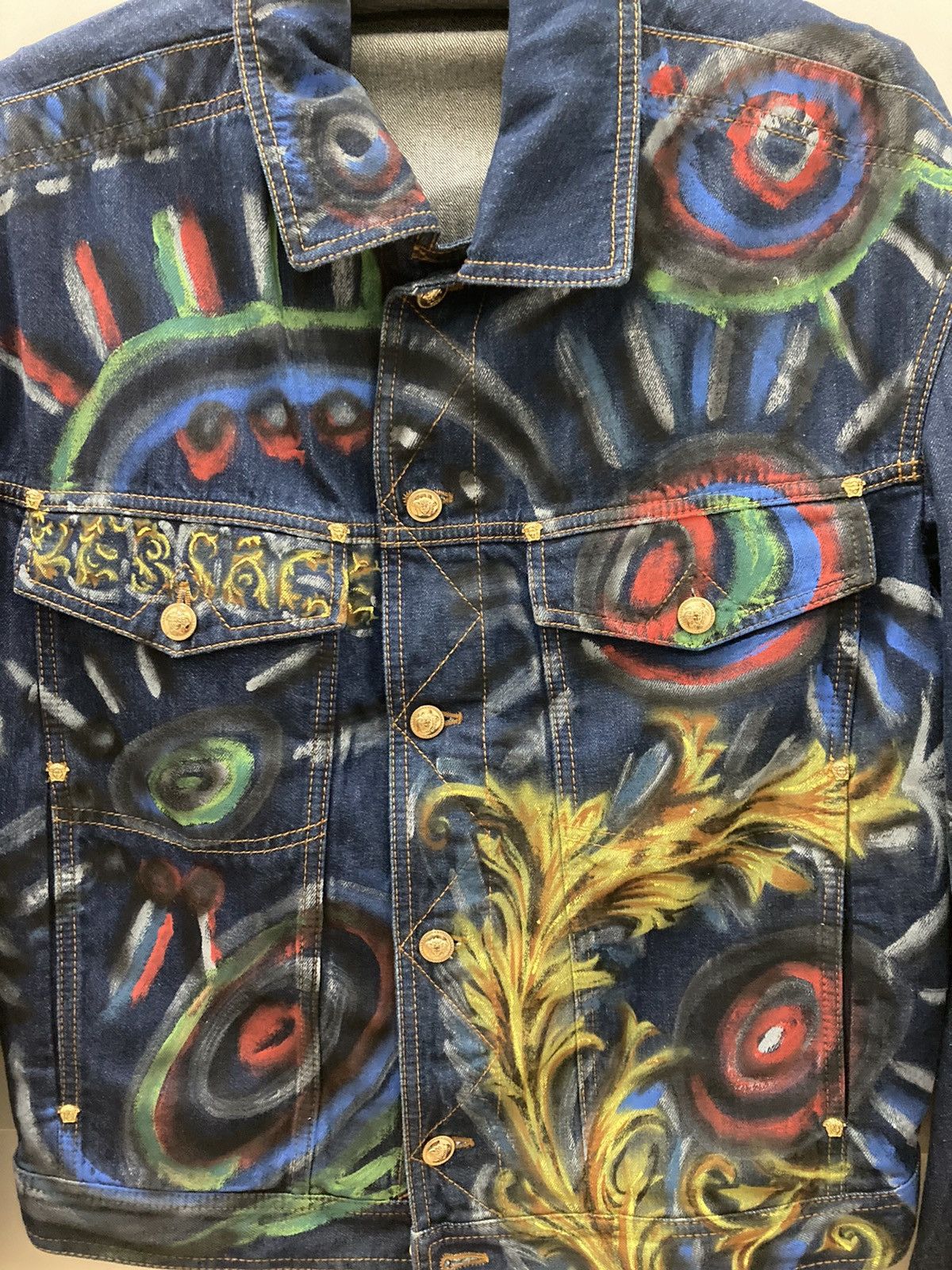 Versace VERSACE MAINLINE RARE HAND PAINTED JACKET Size US M / EU 48-50 / 2 - 4 Thumbnail