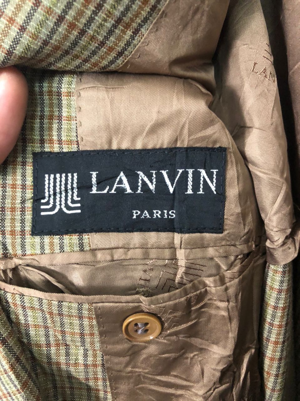 Vintage Vintage Lanvin Paris Plaid Blazer Coat Jacket Size US L / EU 52-54 / 3 - 9 Thumbnail