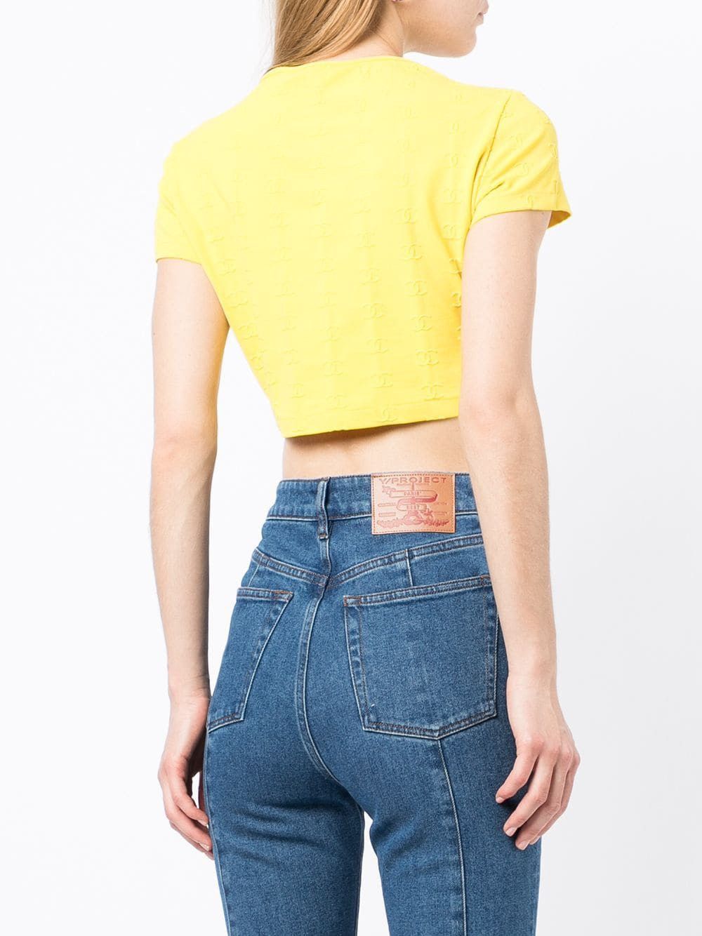 Chanel Chanel 1997 CC Logo-Embroidered Yellow Crop Top T-Shirt Size S / US 4 / IT 40 - 3 Thumbnail