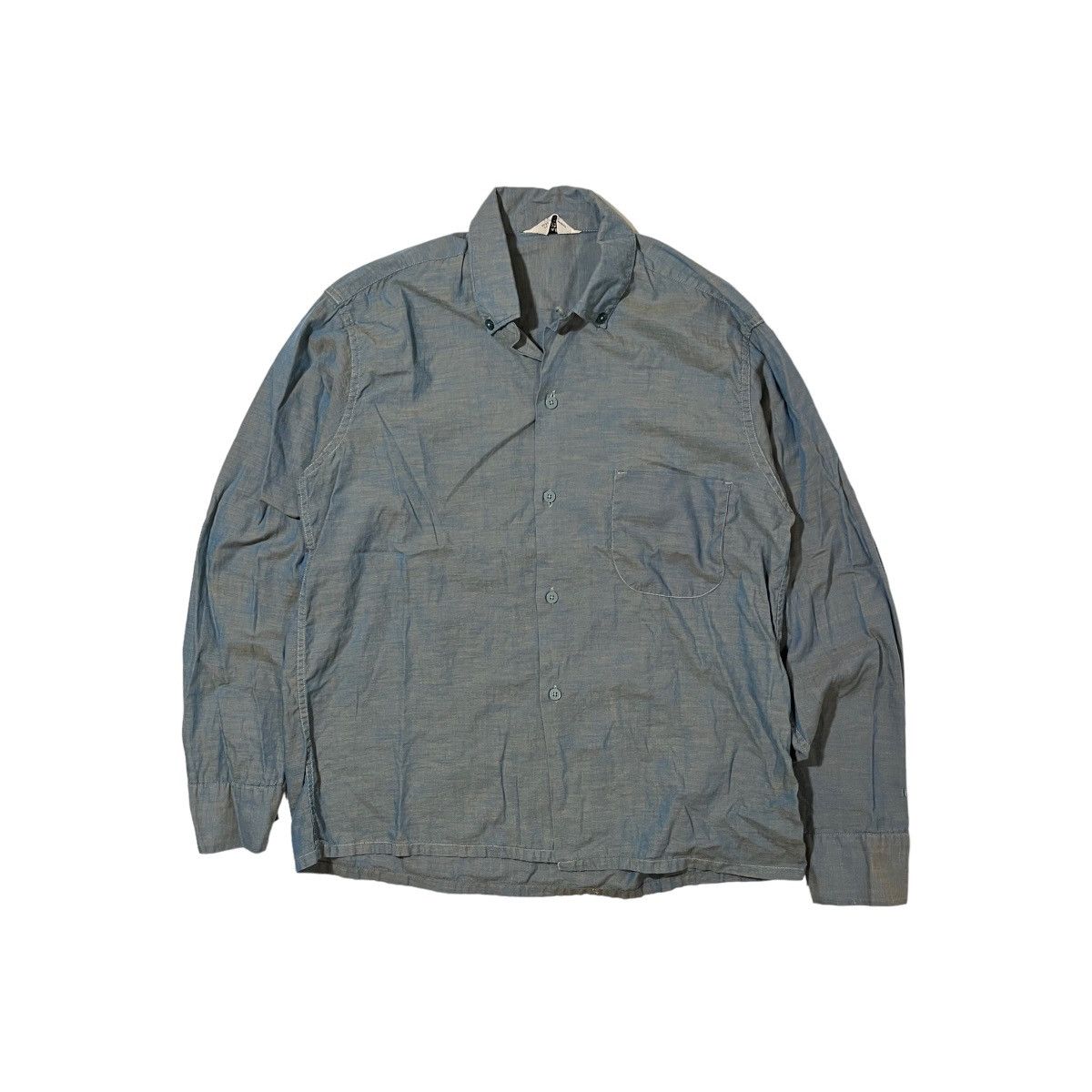 image of Made In USA x Vintage 60S Island In The Sun Selvedge Loop Collar Shirt in Blue, Men's (Size Small)