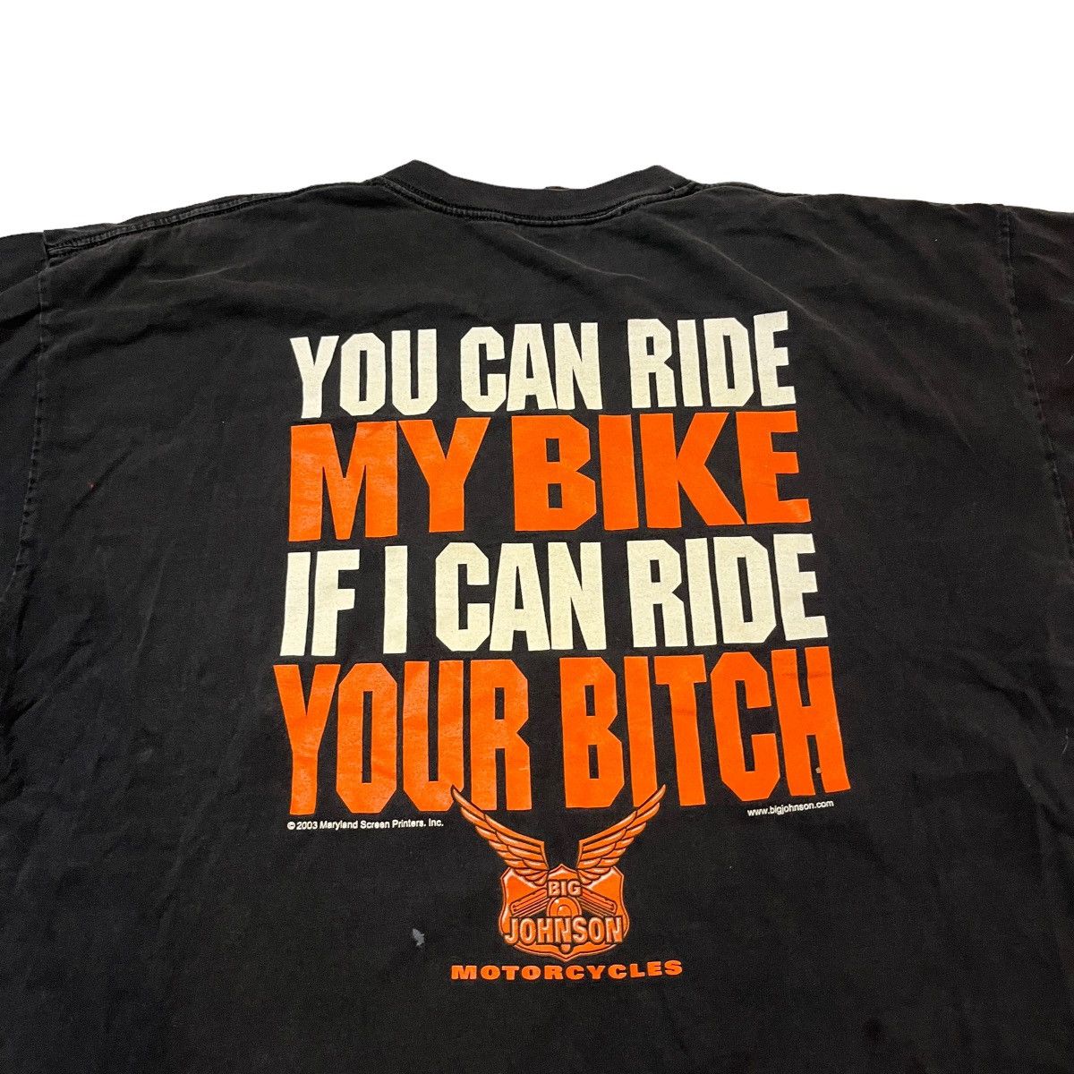 Vintage 2003 Big Johnson You Can Ride My Bike Tee Size US XXL / EU 58 / 5 - 1 Thumbnail