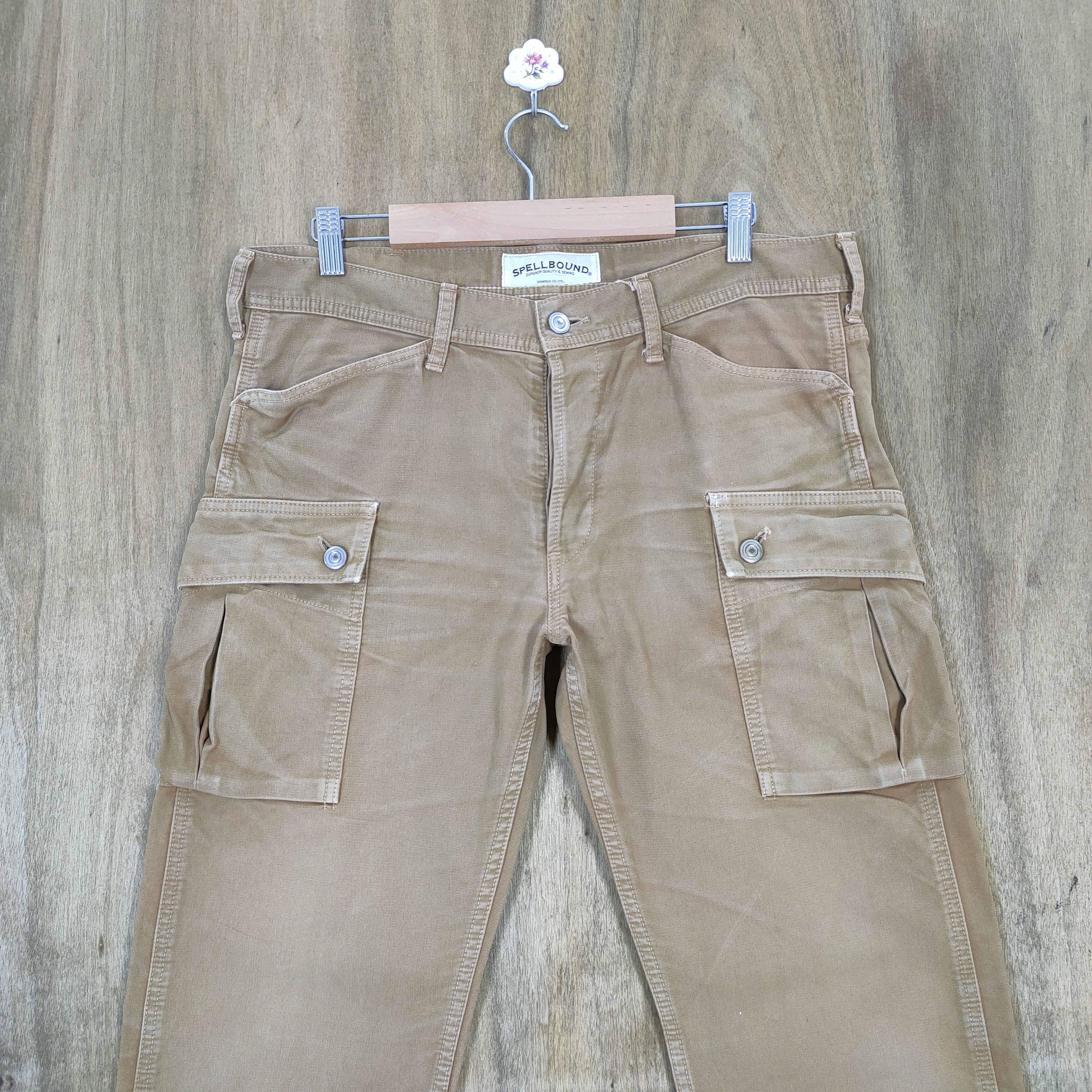 Spellbound VINTAGE SPELLBOUND FADED BROWN CARGO PANTS Size US 33 - 4 Thumbnail