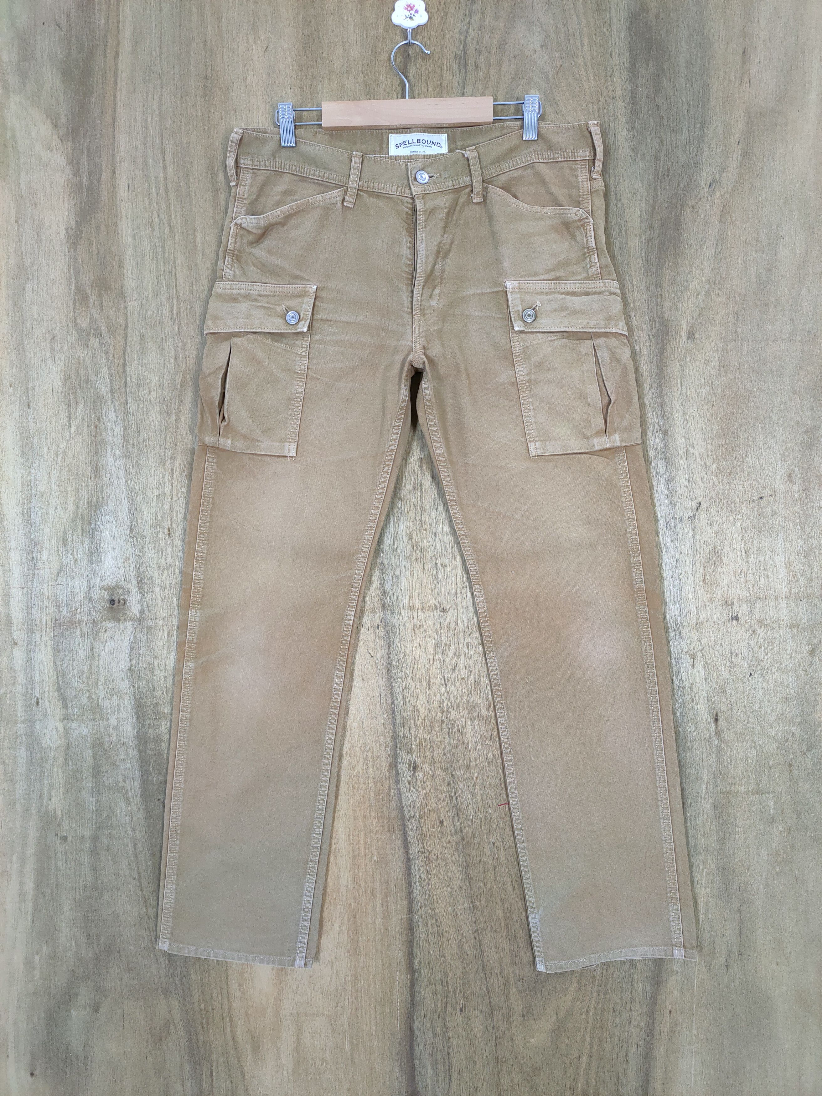 Spellbound VINTAGE SPELLBOUND FADED BROWN CARGO PANTS Size US 33 - 1 Thumbnail