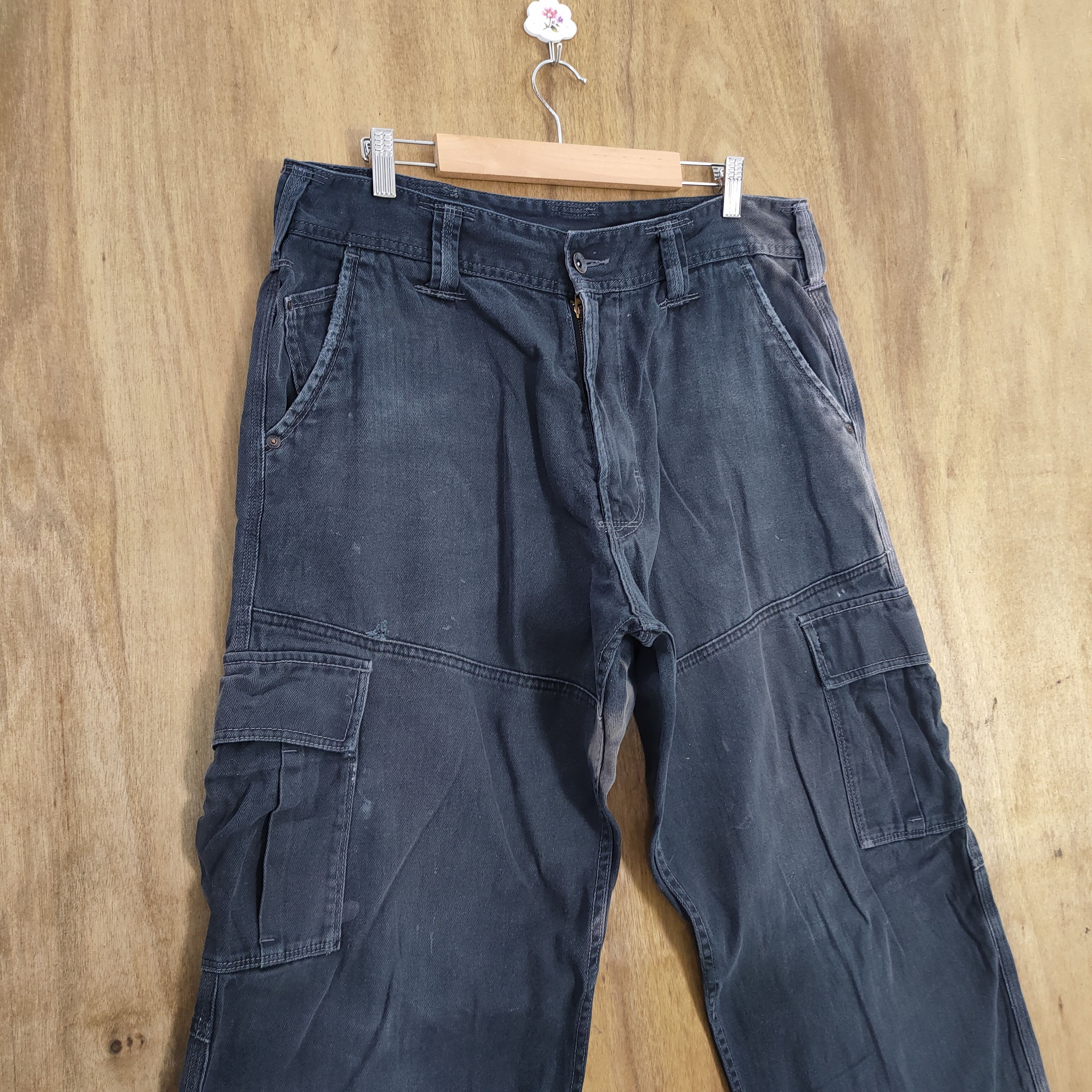 Japanese Brand VINTAGE EVENRIVER FADED WORKWEAR BAGGY CARGO PANTS Size US 36 / EU 52 - 8 Thumbnail