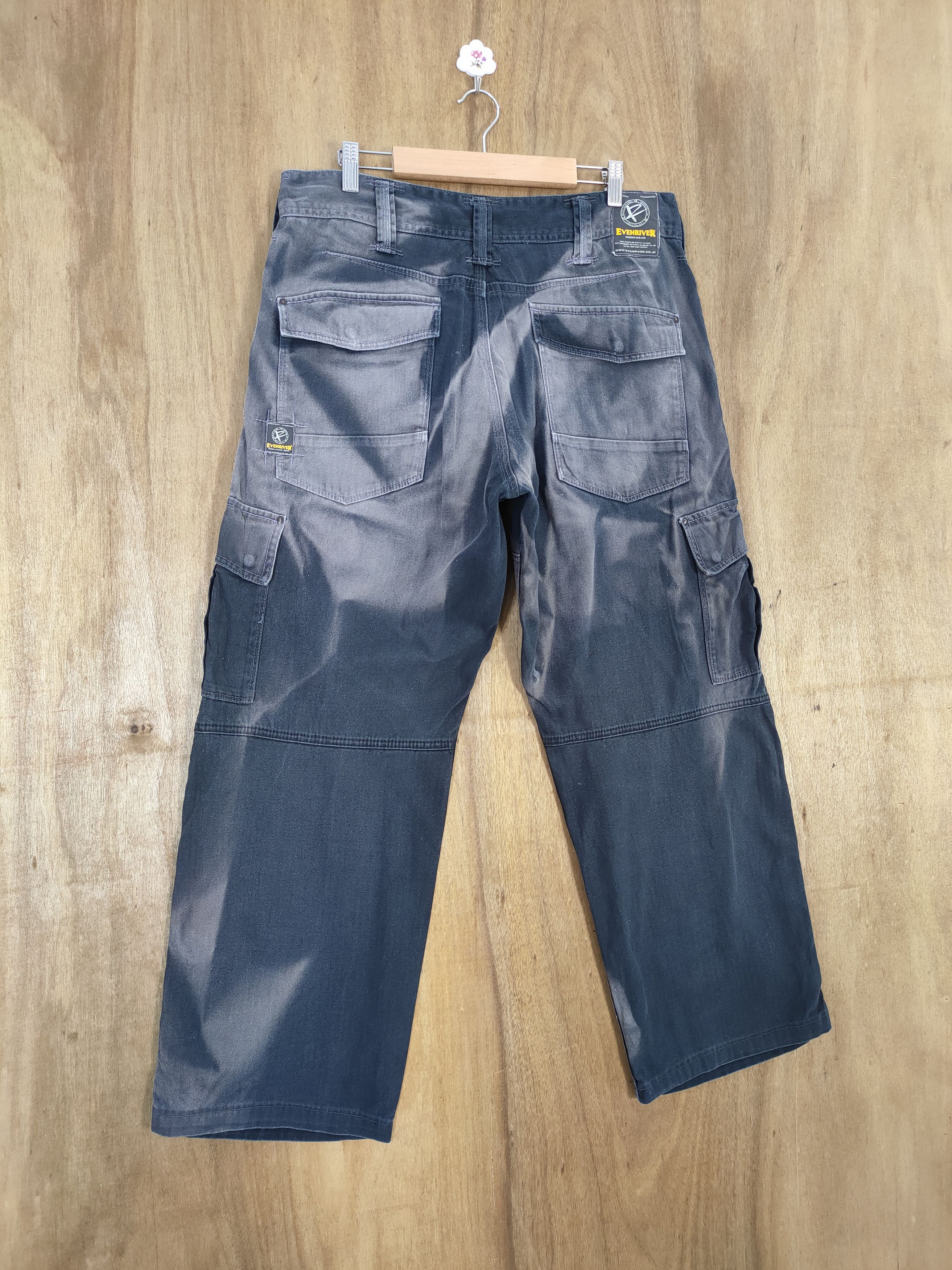 Japanese Brand VINTAGE EVENRIVER FADED WORKWEAR BAGGY CARGO PANTS Size US 36 / EU 52 - 1 Thumbnail