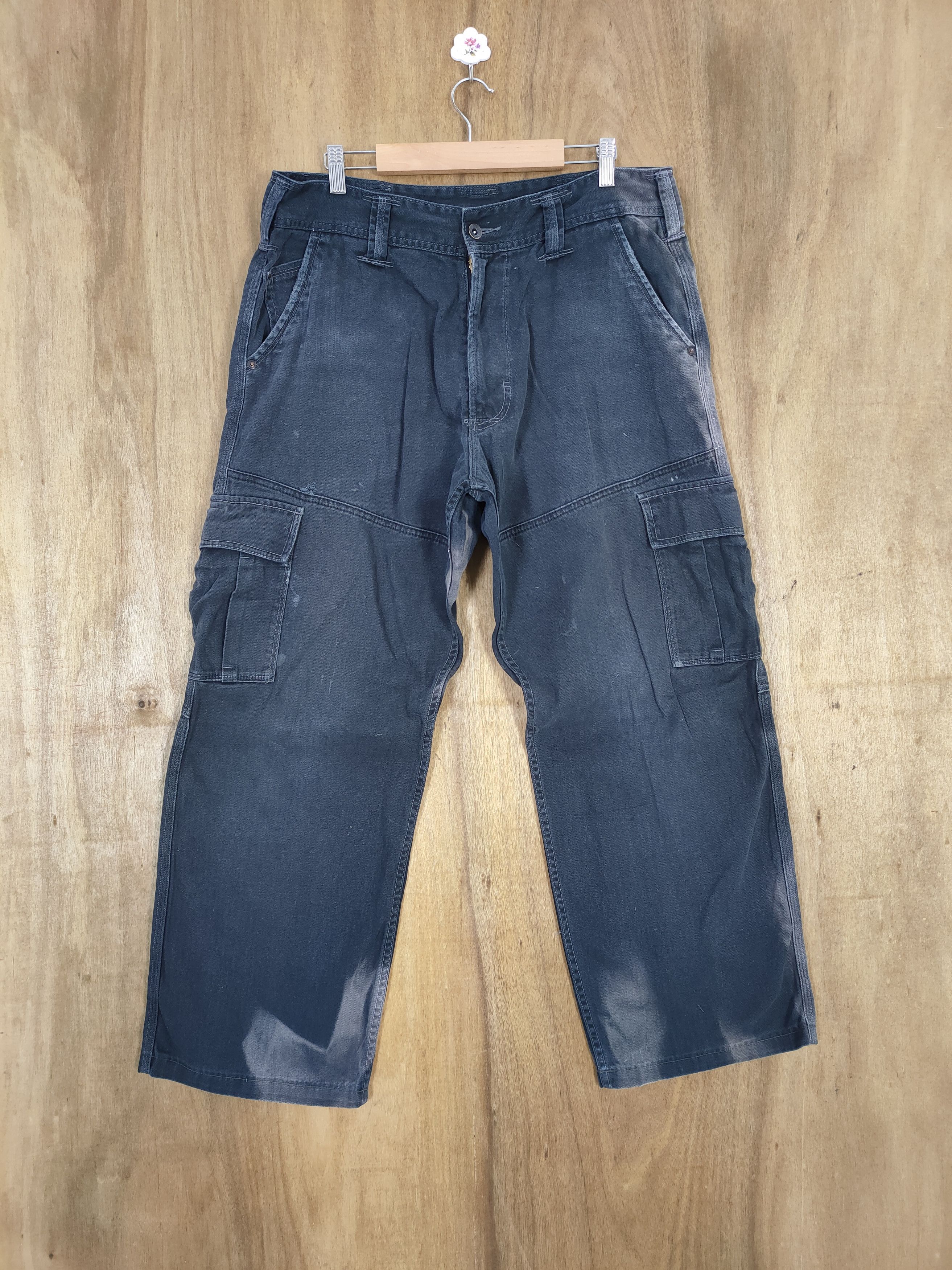Japanese Brand VINTAGE EVENRIVER FADED WORKWEAR BAGGY CARGO PANTS Size US 36 / EU 52 - 3 Thumbnail