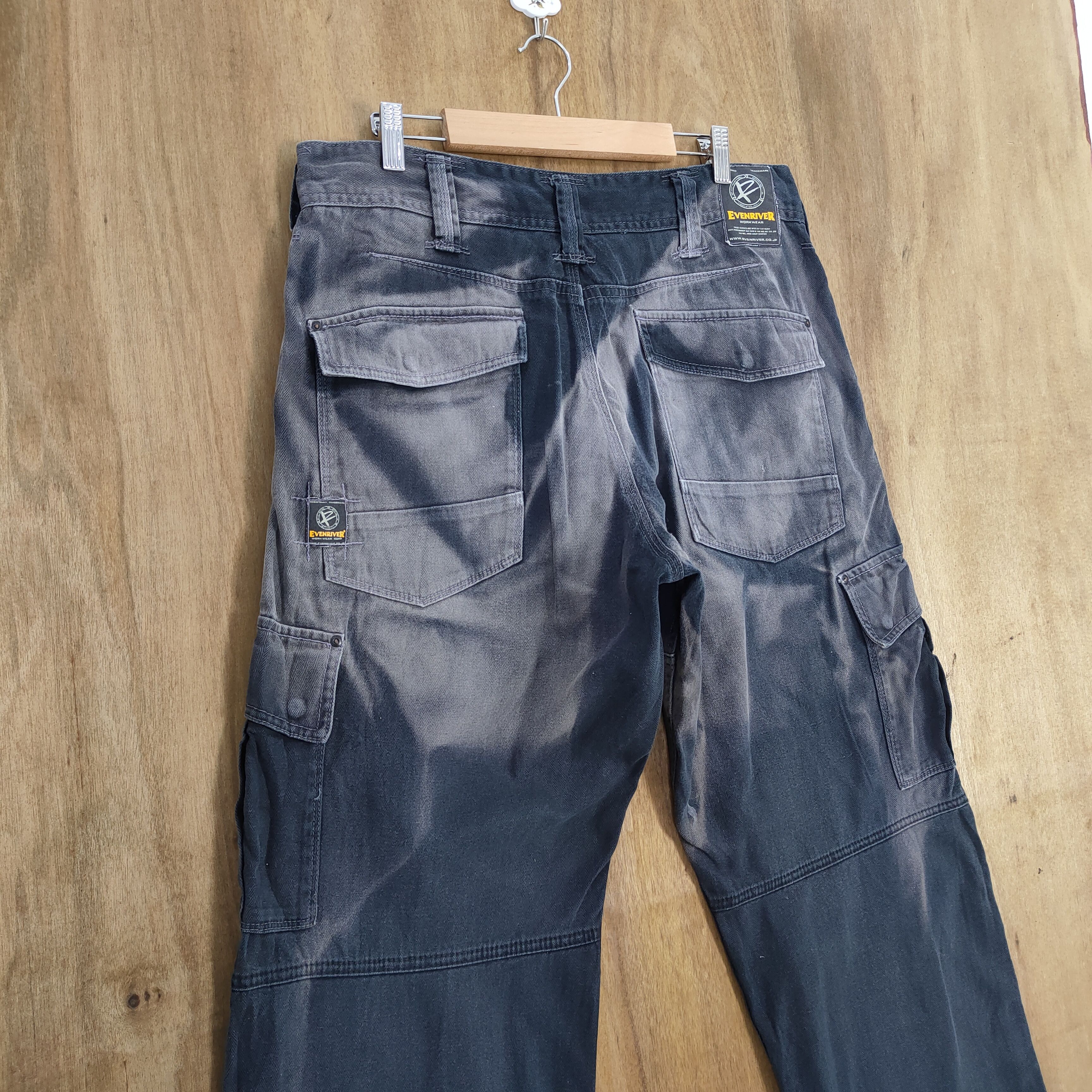 Japanese Brand VINTAGE EVENRIVER FADED WORKWEAR BAGGY CARGO PANTS Size US 36 / EU 52 - 2 Thumbnail
