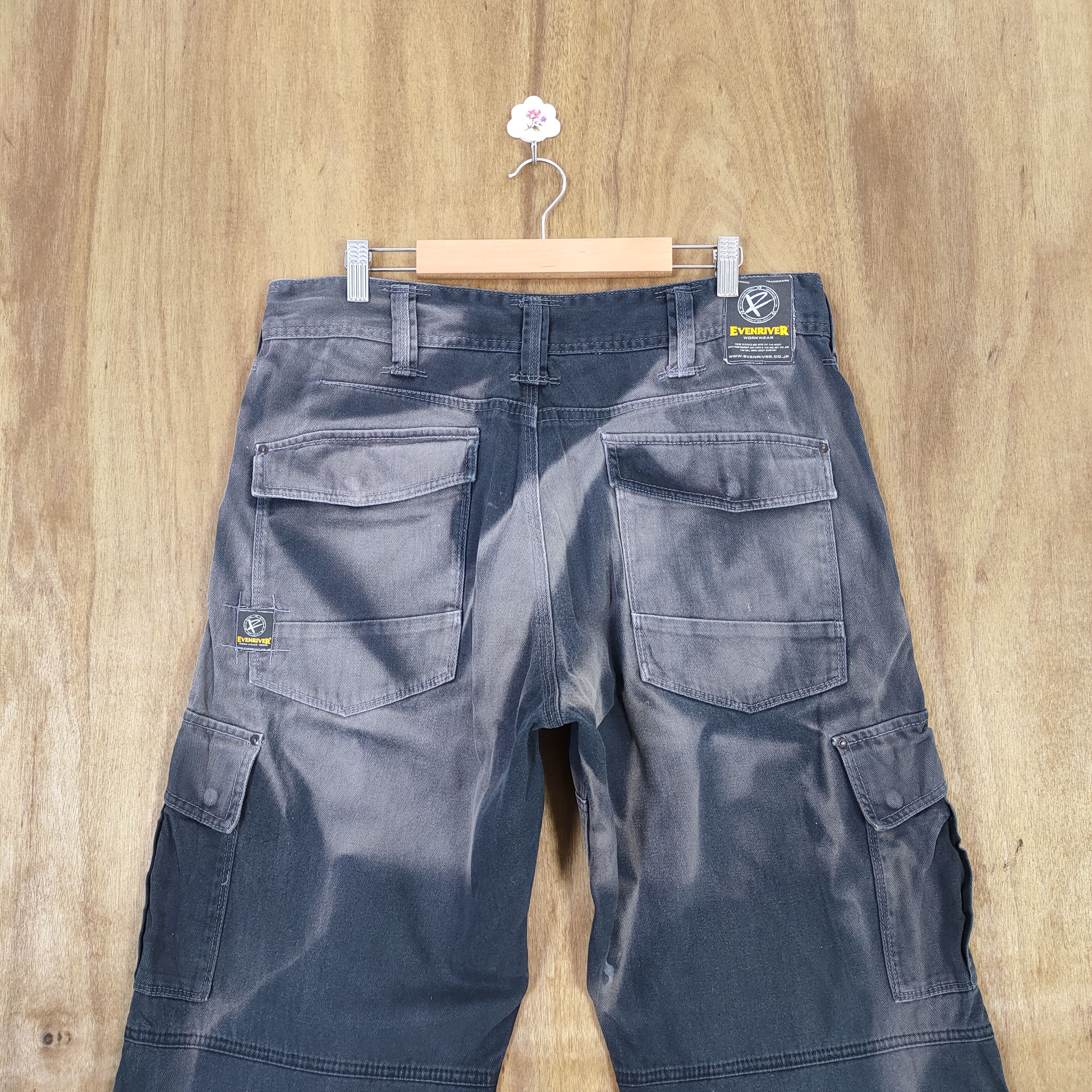 Japanese Brand VINTAGE EVENRIVER FADED WORKWEAR BAGGY CARGO PANTS Size US 36 / EU 52 - 9 Thumbnail