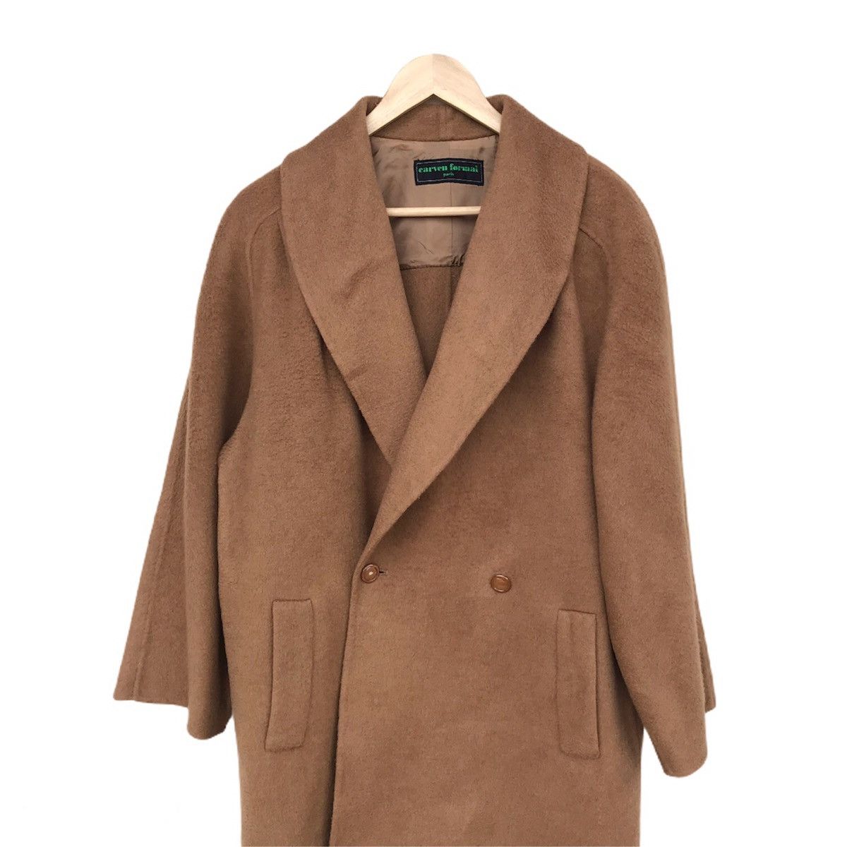 Carven × Vintage Vintage Carven Paris Camel wool dark brown double breasted Size US L / EU 52-54 / 3 - 2 Thumbnail