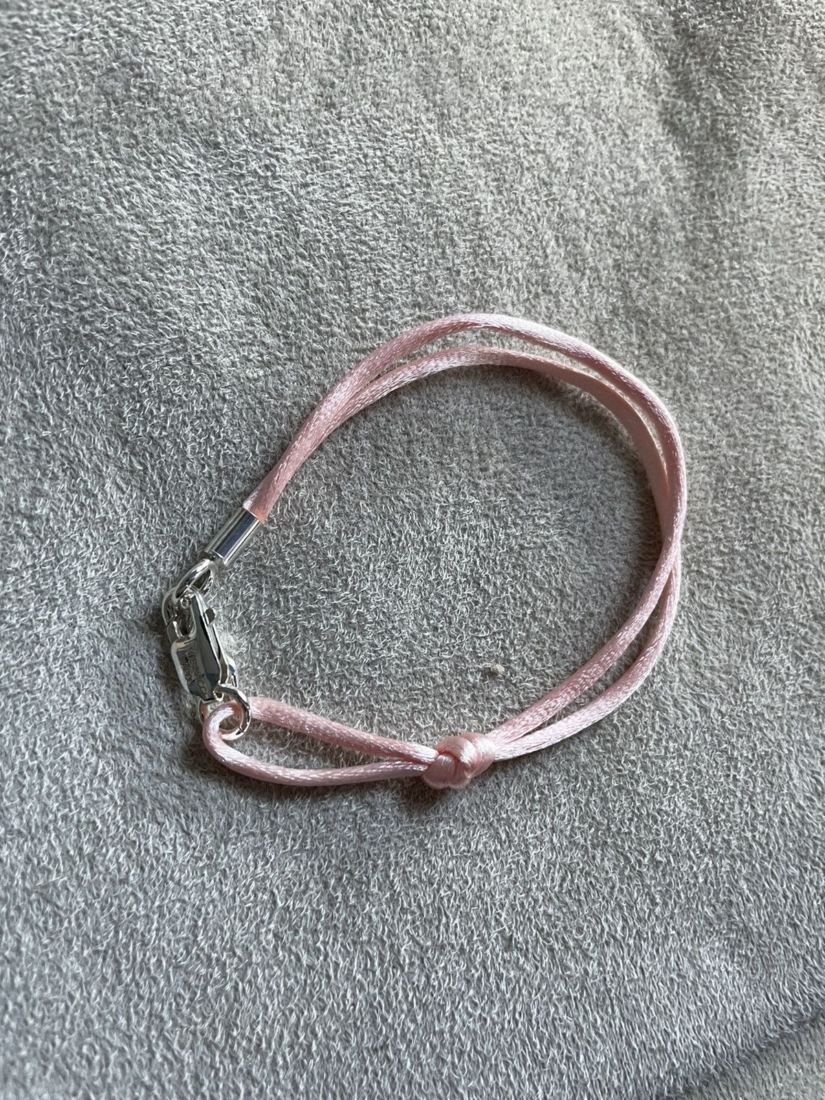 Rubinacci Pink Silk and Sterling Silver Bracelet Nepoli Size ONE SIZE - 2 Thumbnail