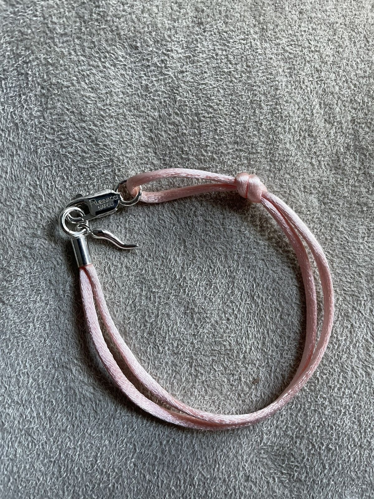 Rubinacci Pink Silk and Sterling Silver Bracelet Nepoli Size ONE SIZE - 3 Thumbnail