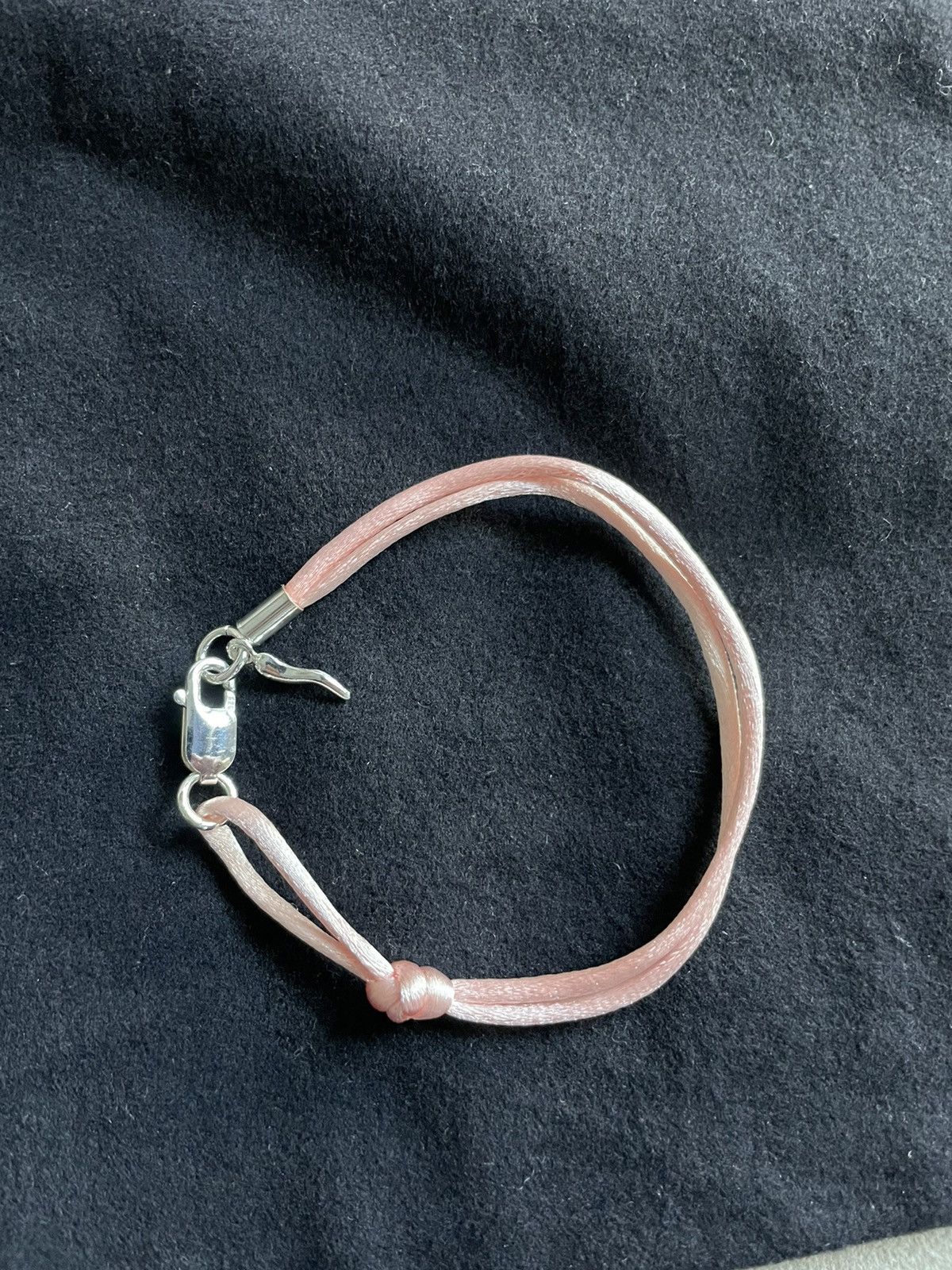 Rubinacci Pink Silk and Sterling Silver Bracelet Nepoli Size ONE SIZE - 5 Thumbnail